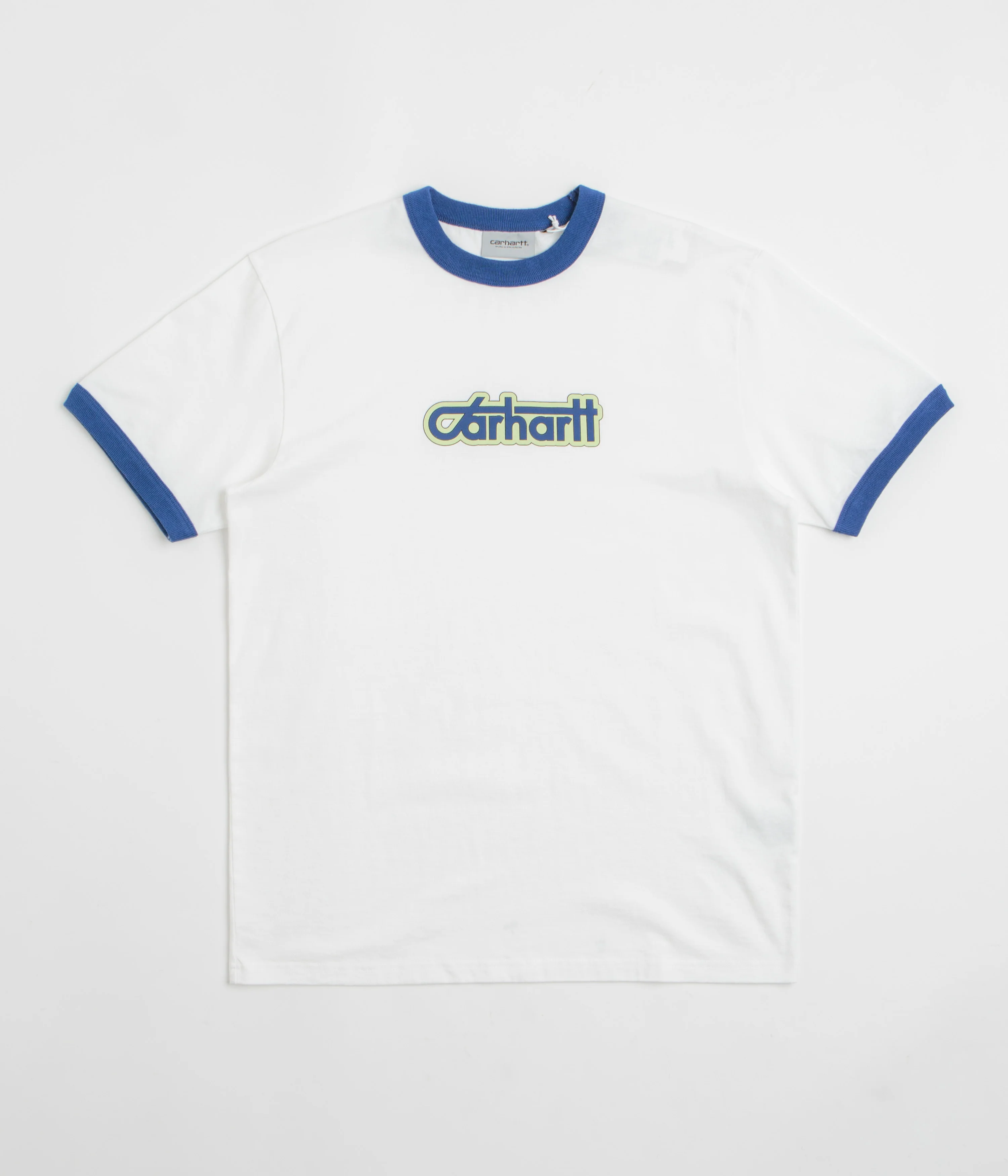 Carhartt Connection Script Ringer T-Shirt - White / Wolfsbane