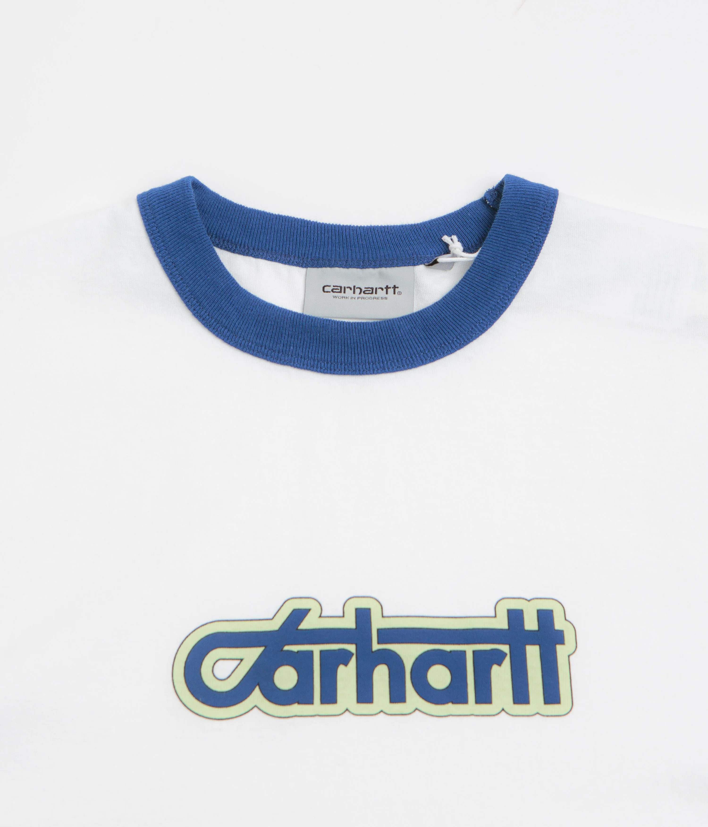 Carhartt Connection Script Ringer T-Shirt - White / Wolfsbane - Image 2