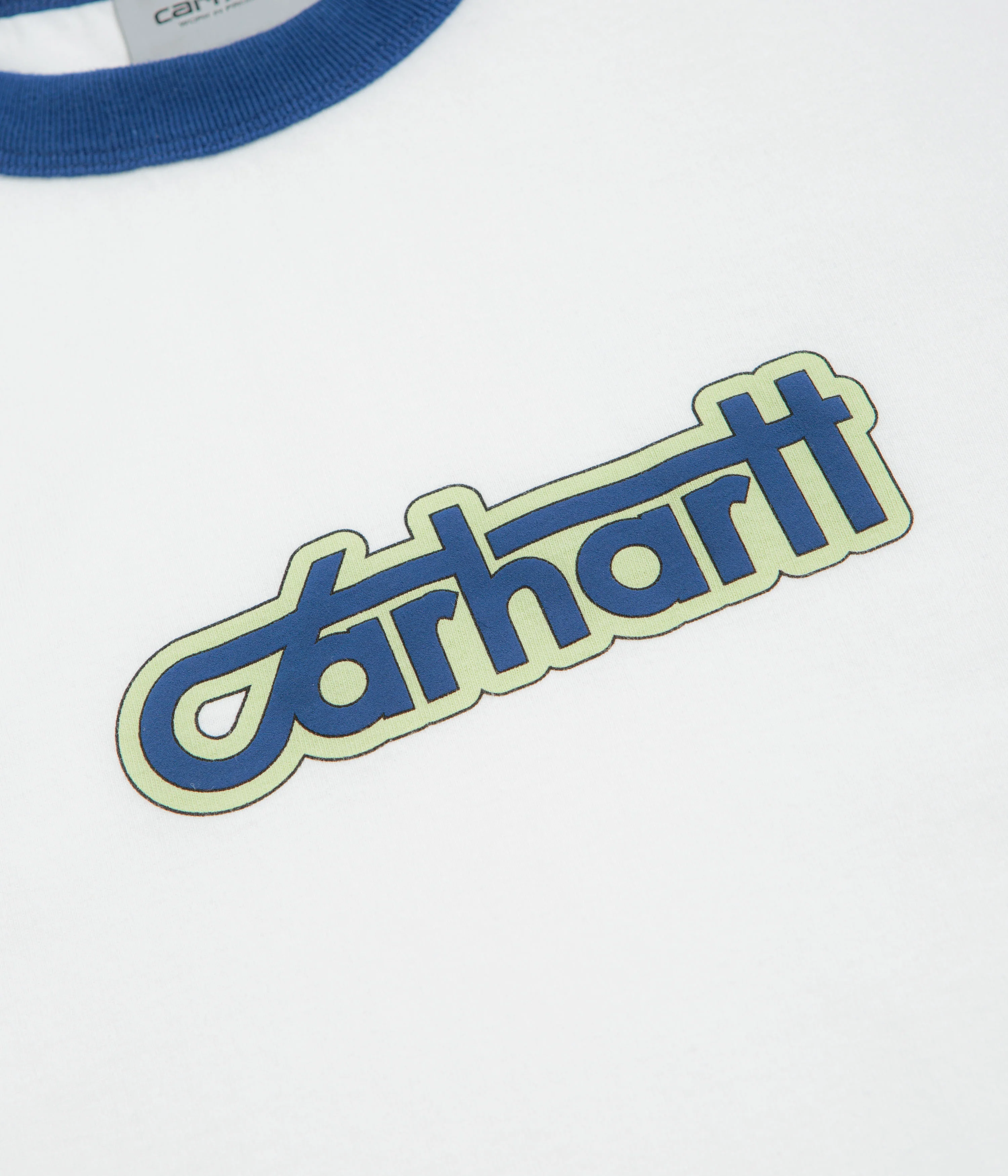 Carhartt Connection Script Ringer T-Shirt - White / Wolfsbane - Image 3