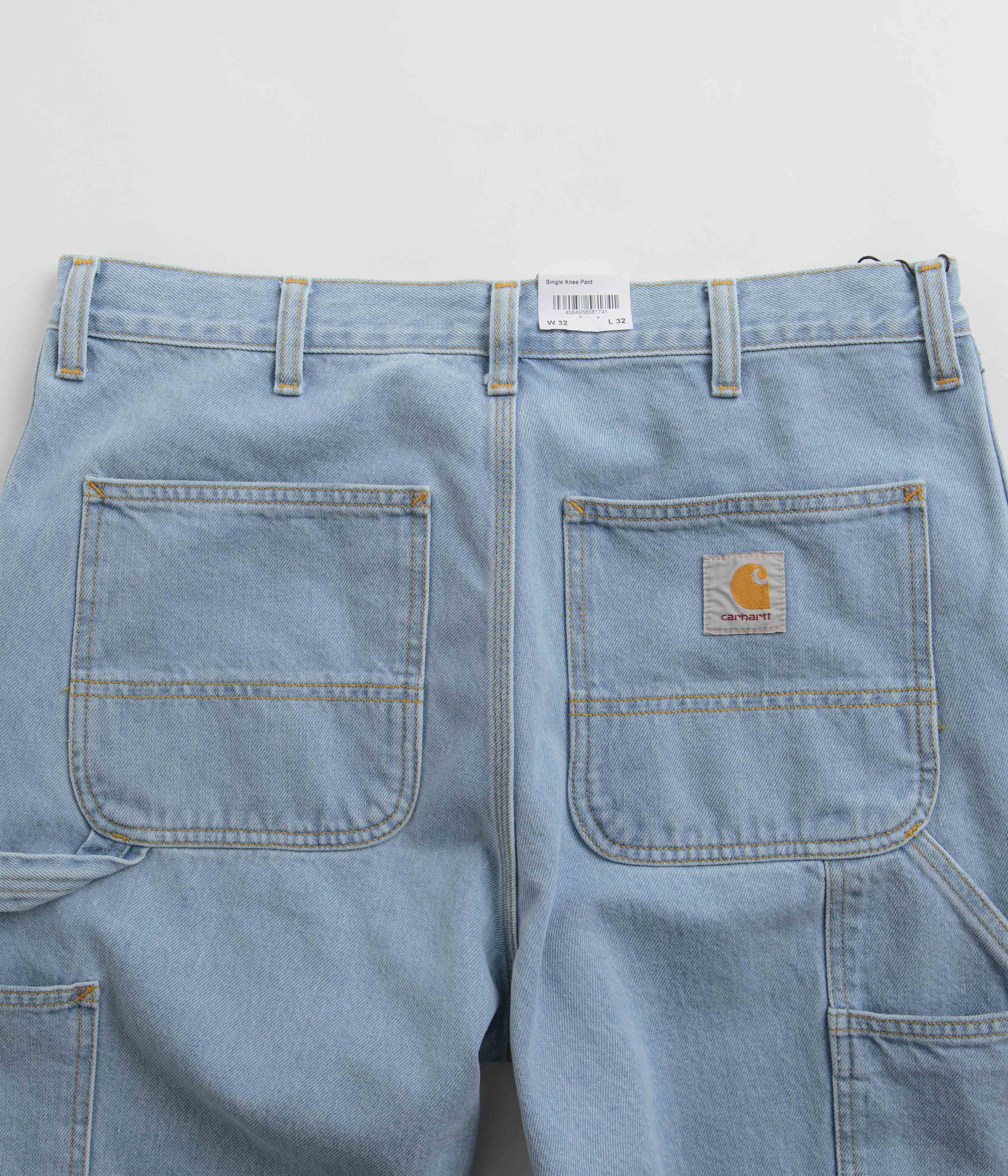 Carhartt Denim Single Knee Pants - Heavy Stone Bleached Blue - Image 6