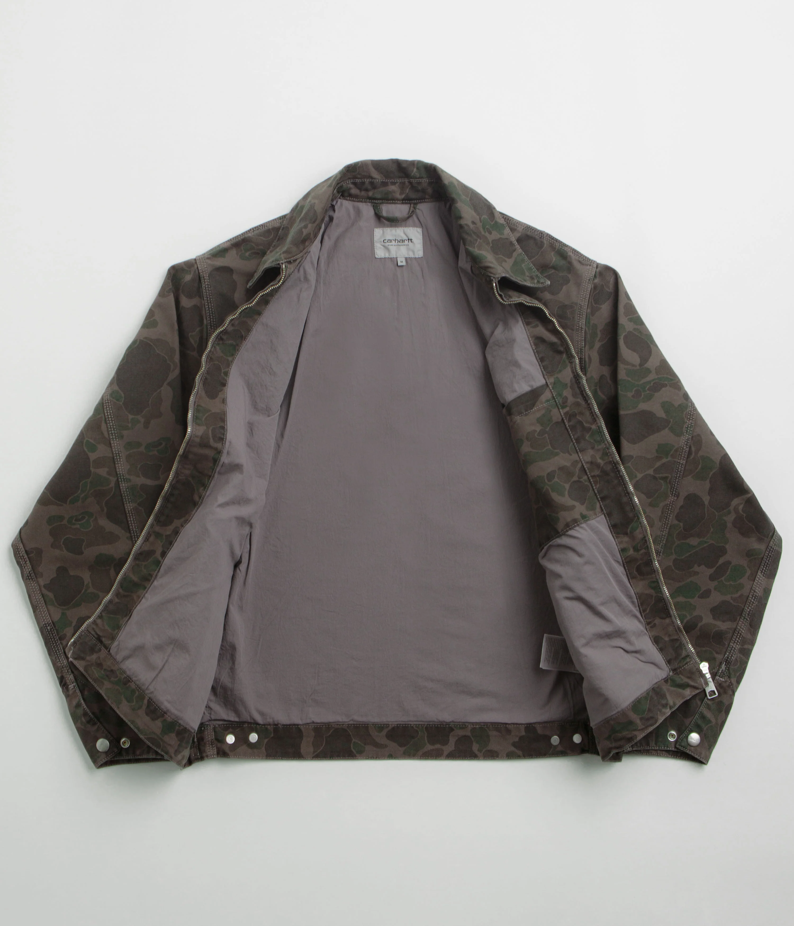 Carhartt Duck Detroit Jacket - Camo Duck / Green / Porphyry - Image 2