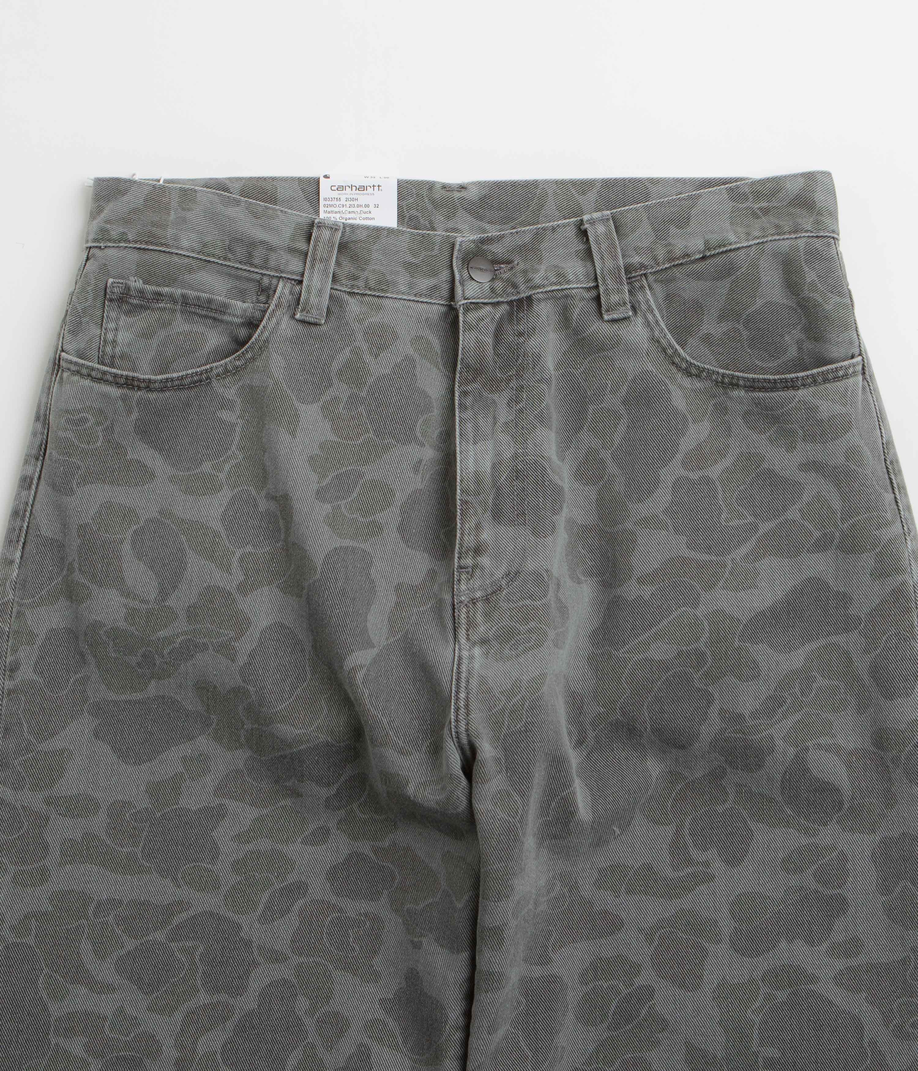 Carhartt Duck Landon Pants - Camo Duck / Black Heavy Bleached - Image 4