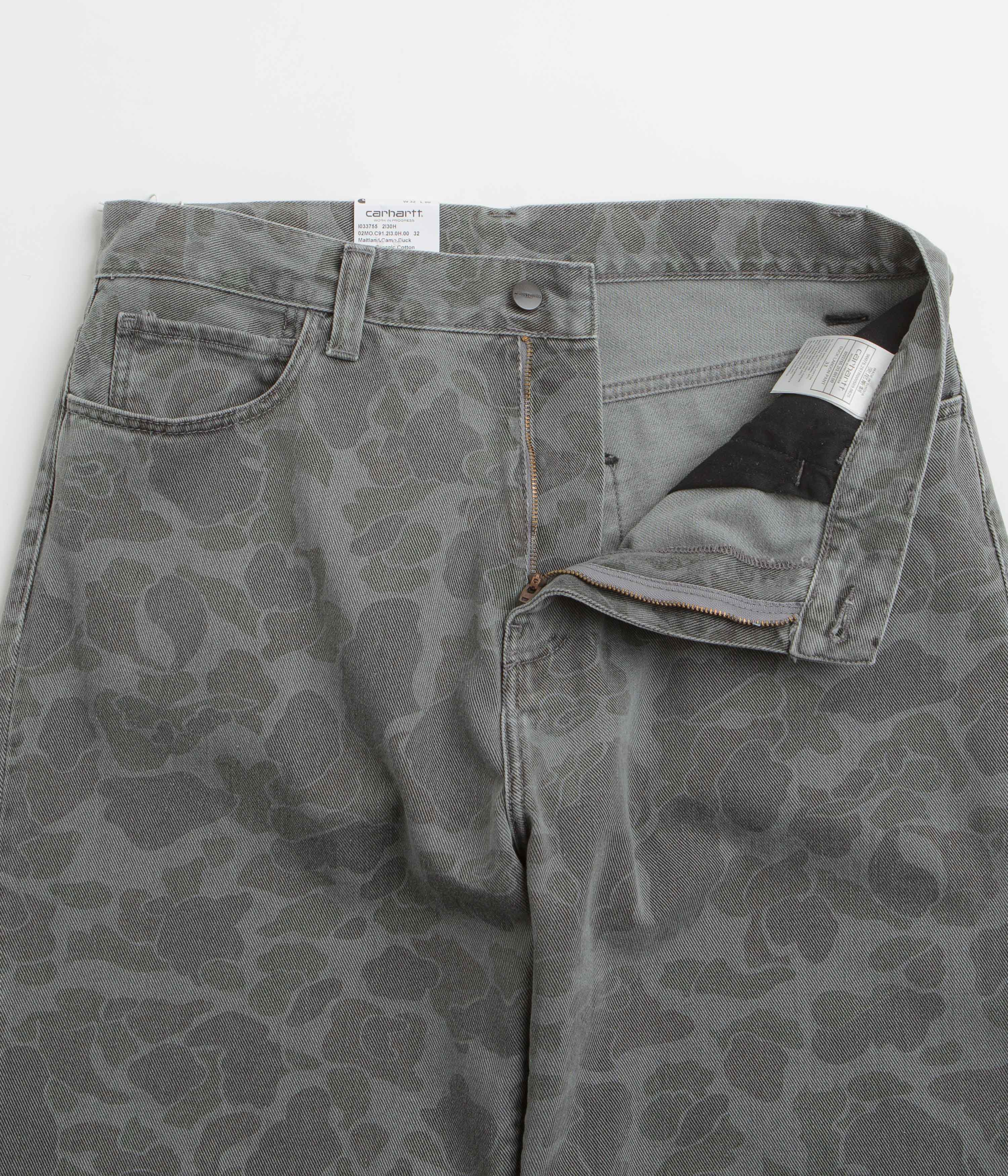 Carhartt Duck Landon Pants - Camo Duck / Black Heavy Bleached - Image 5