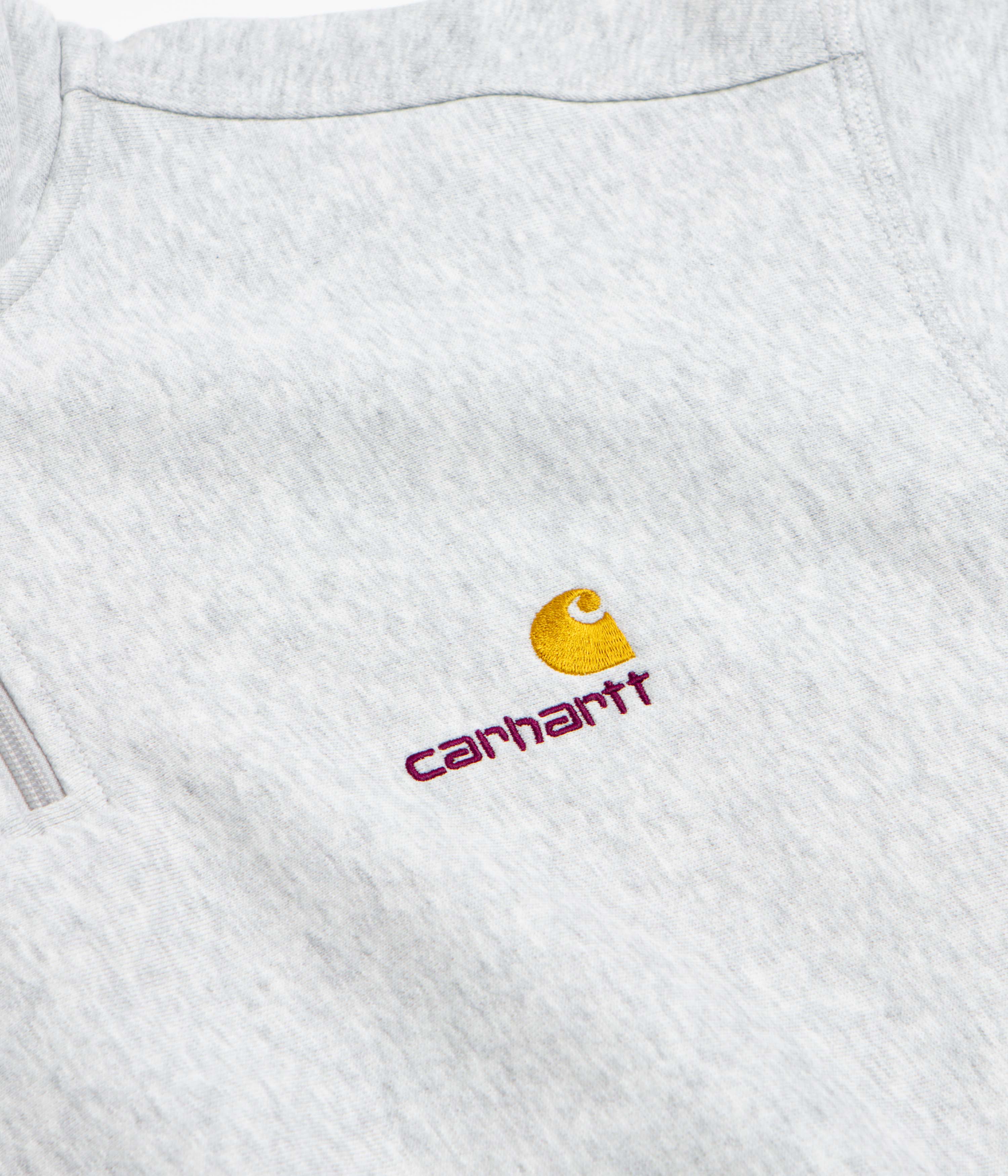 Carhartt Half Zip American Script Sweatshirt - Ash Heather - Image 4