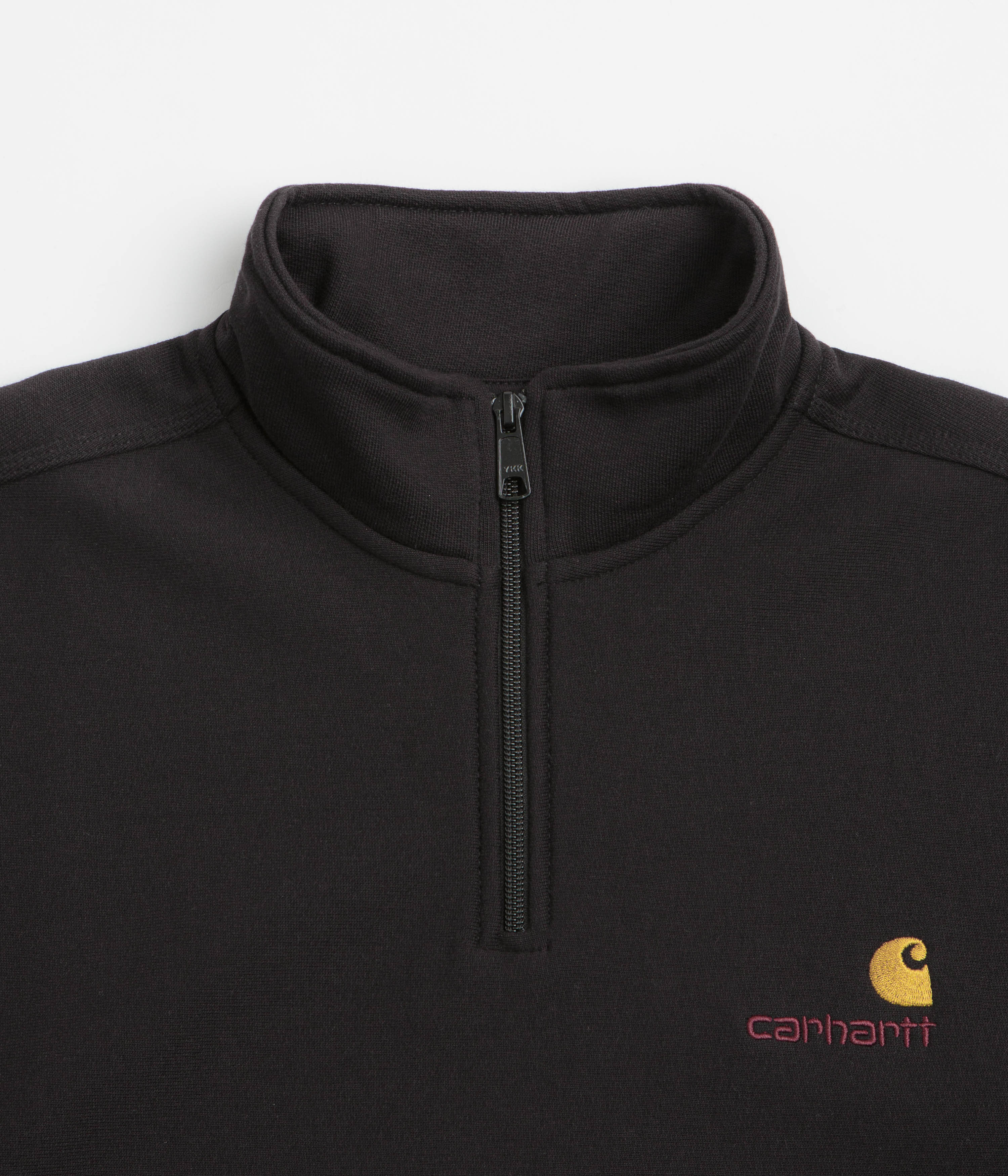 Carhartt Half Zip American Script Sweatshirt - Black - Image 2