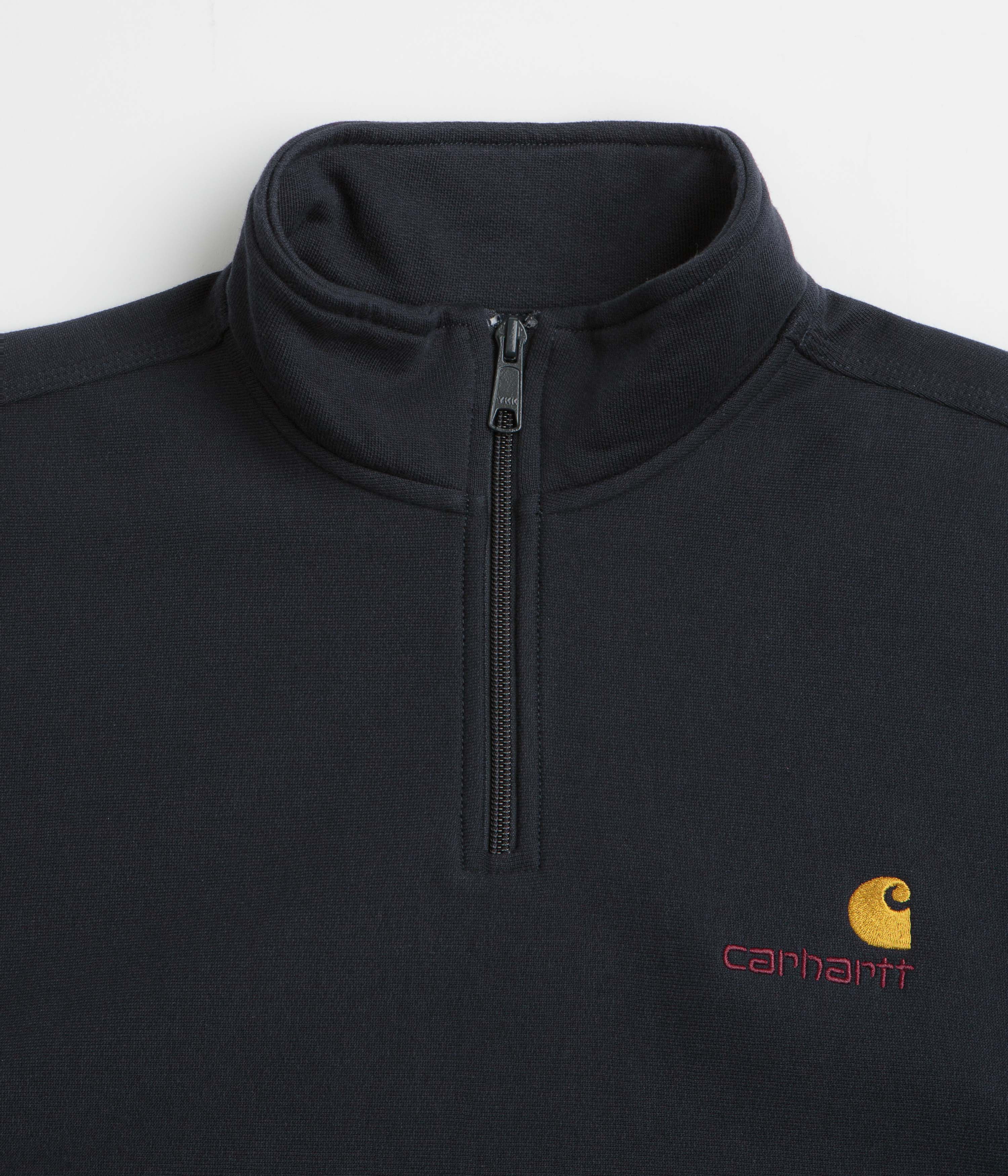 Carhartt Half Zip American Script Sweatshirt - Deep Night - Image 2