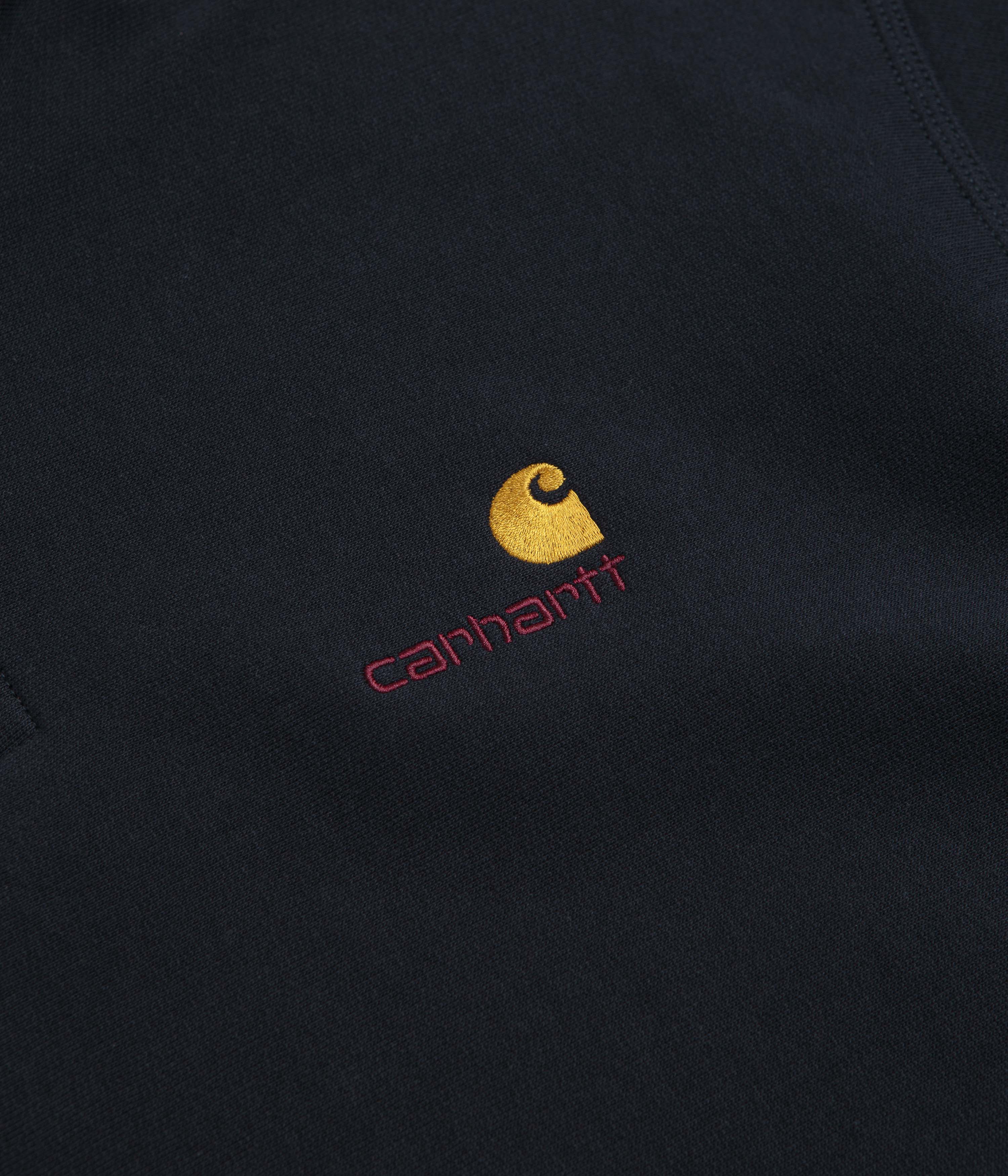 Carhartt Half Zip American Script Sweatshirt - Deep Night - Image 3