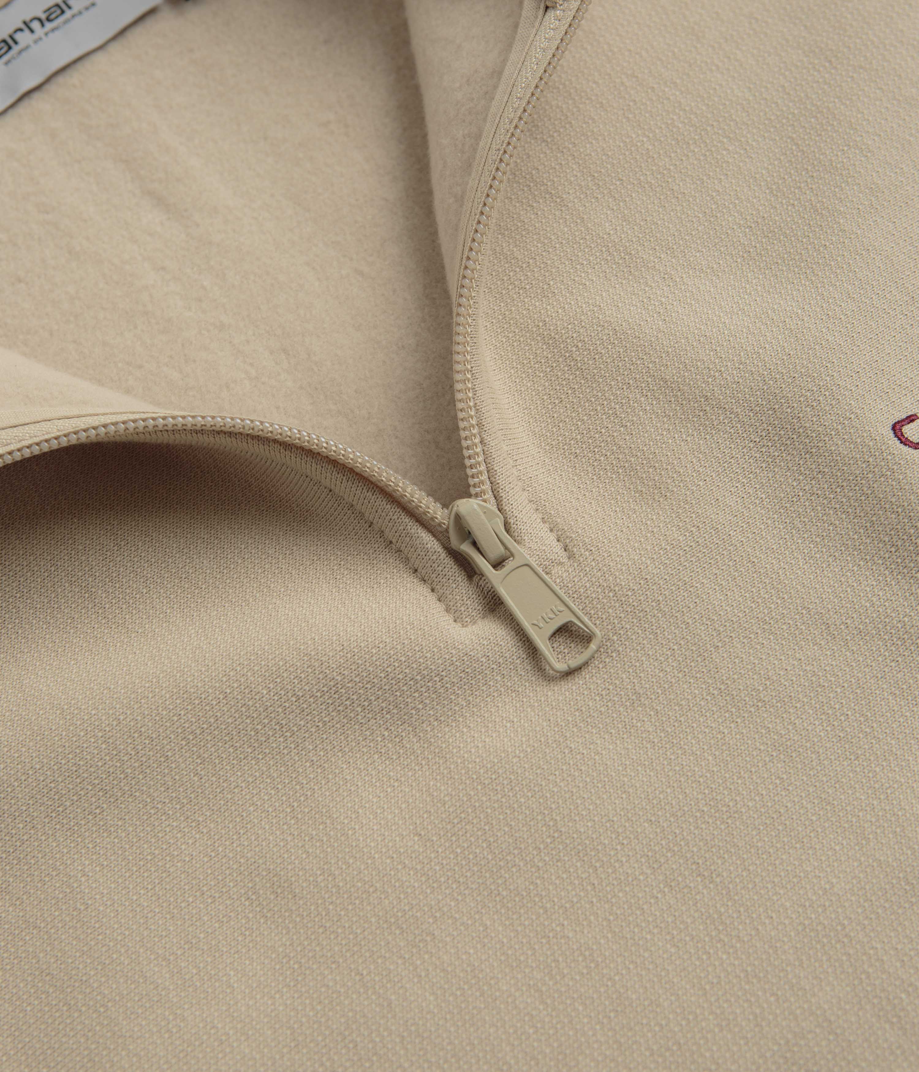 Carhartt Half Zip American Script Sweatshirt - Fleur De Sel - Image 5