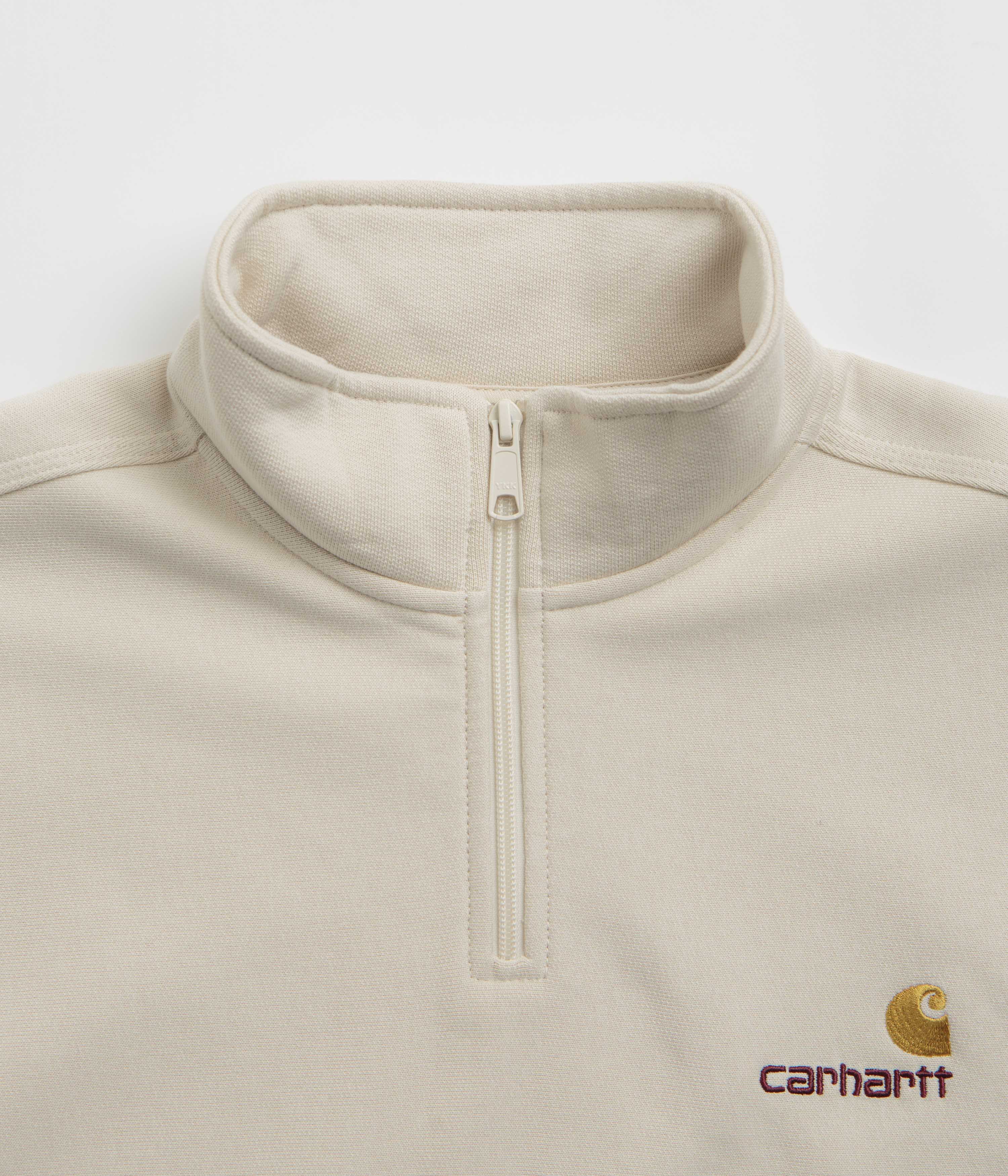 Carhartt Half Zip American Script Sweatshirt - Moonbeam - Image 4
