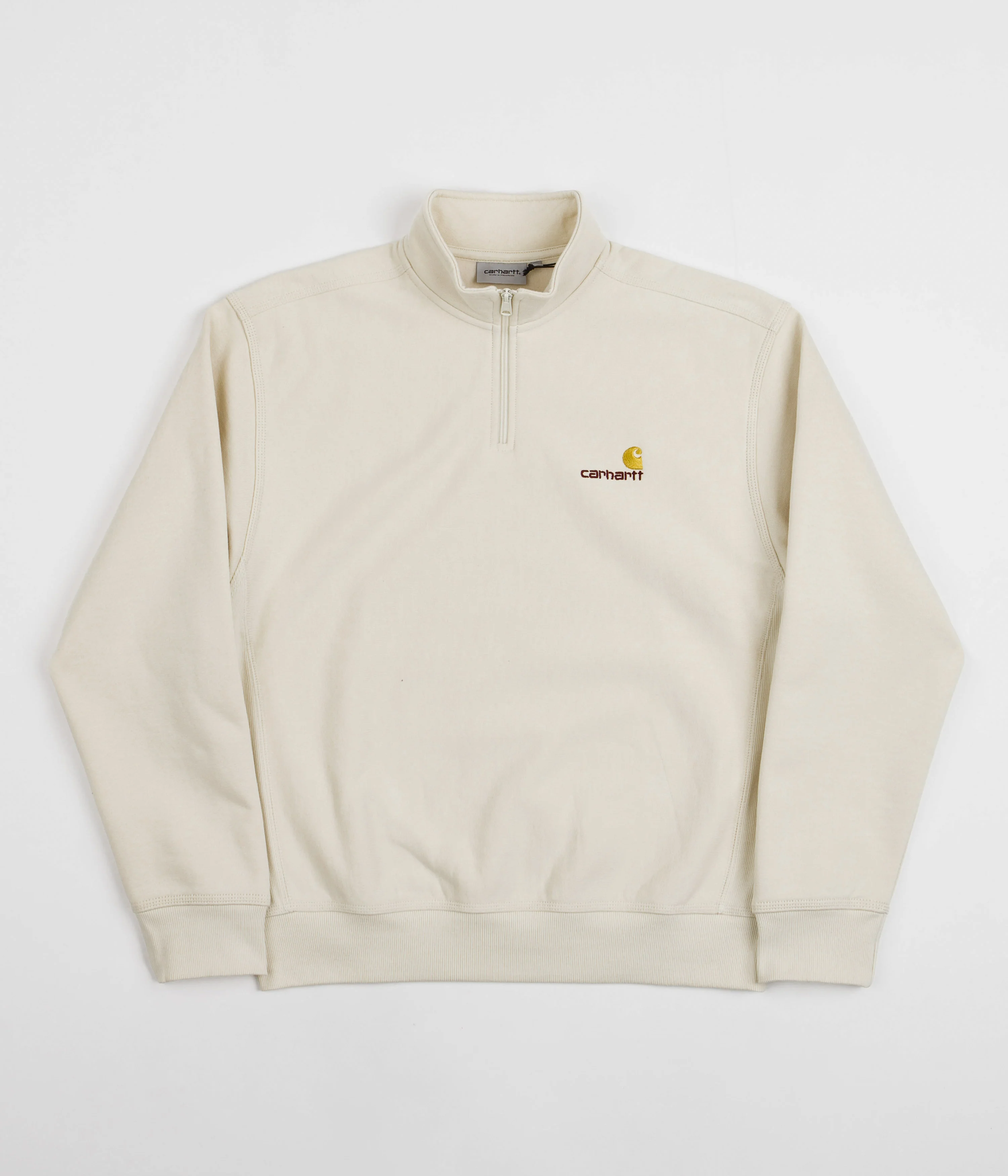 Carhartt Half Zip American Script Sweatshirt - Natural