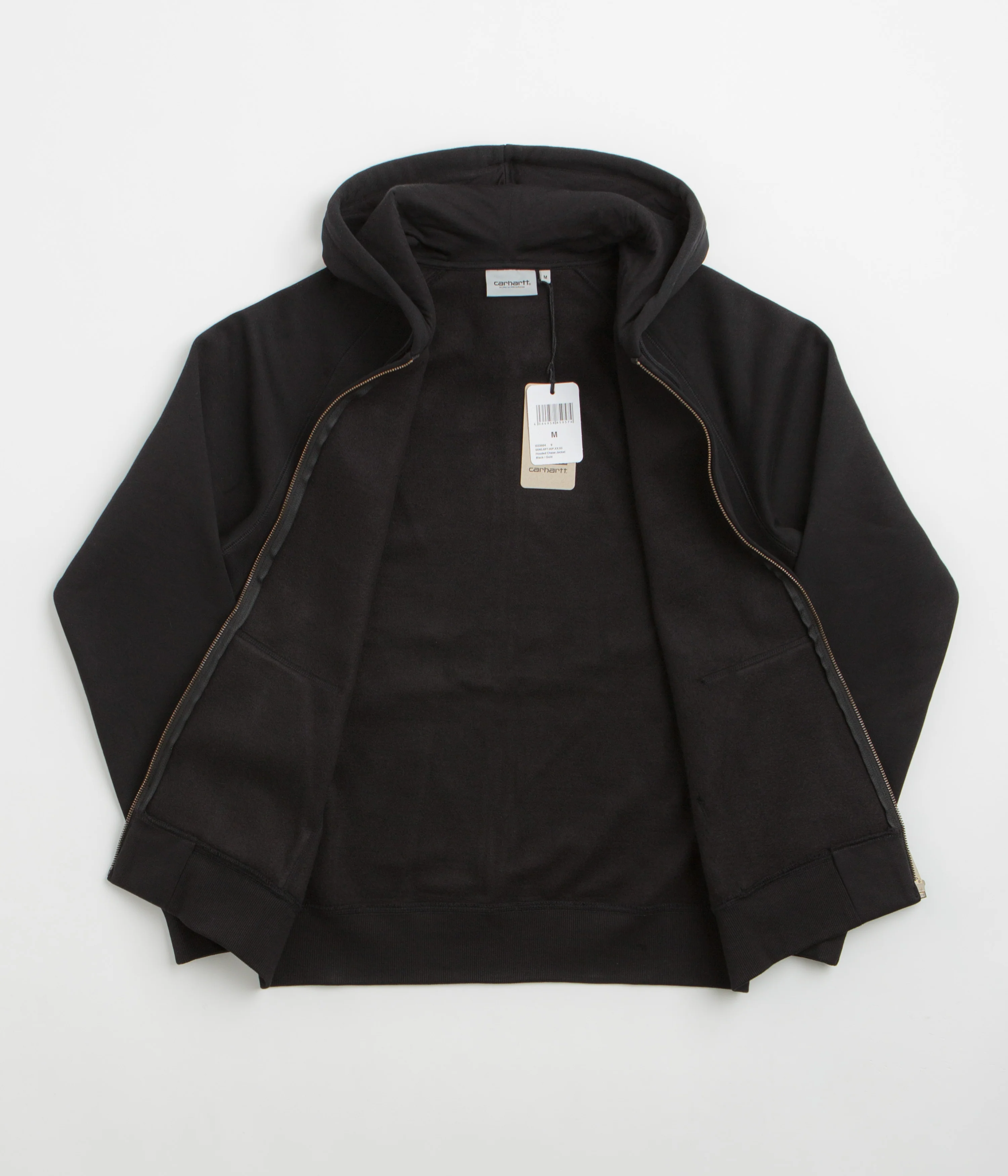 Carhartt Hooded Chase Jacket - Black / Gold - Image 2