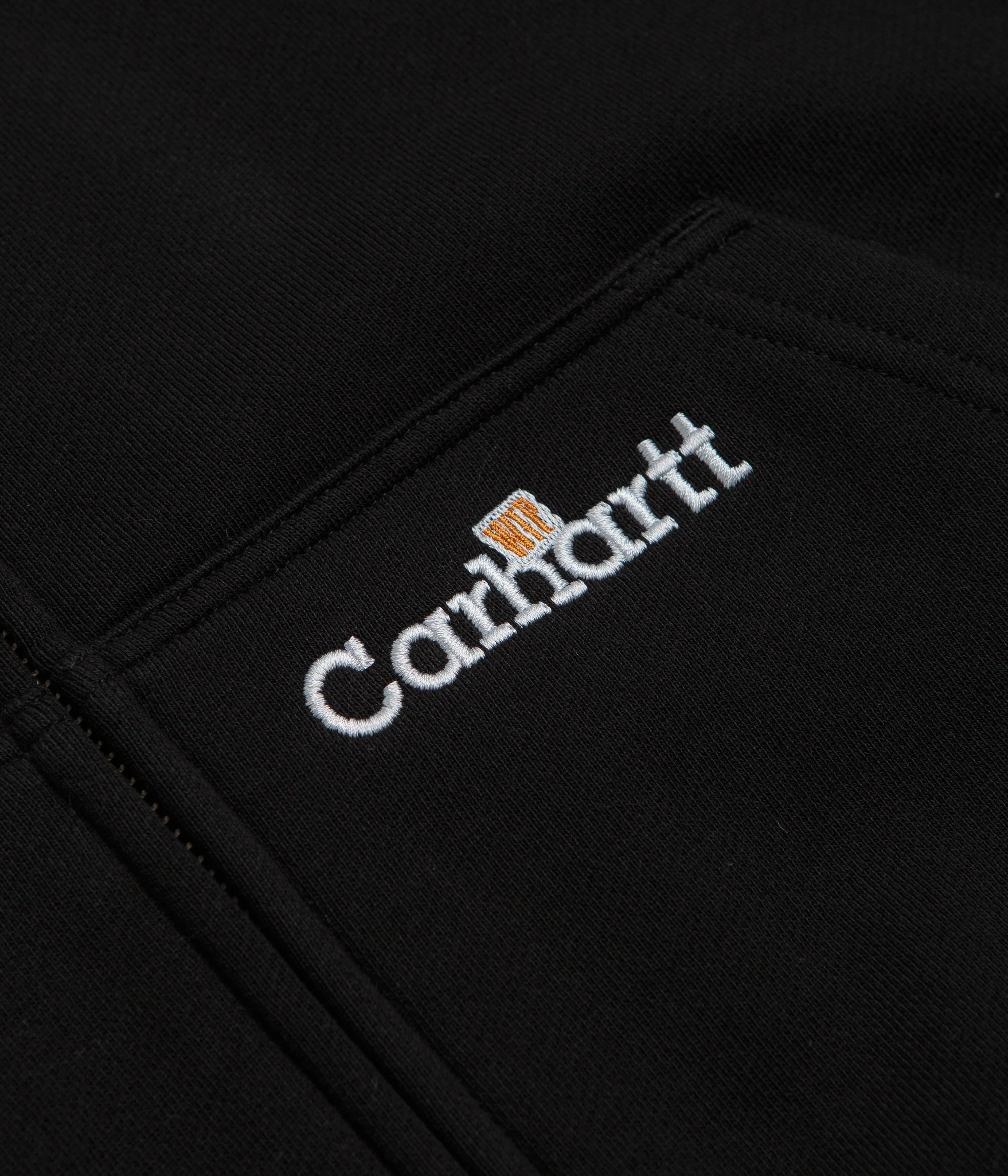 Carhartt Hooded WIP Label Sweat Jacket - Black - Image 4