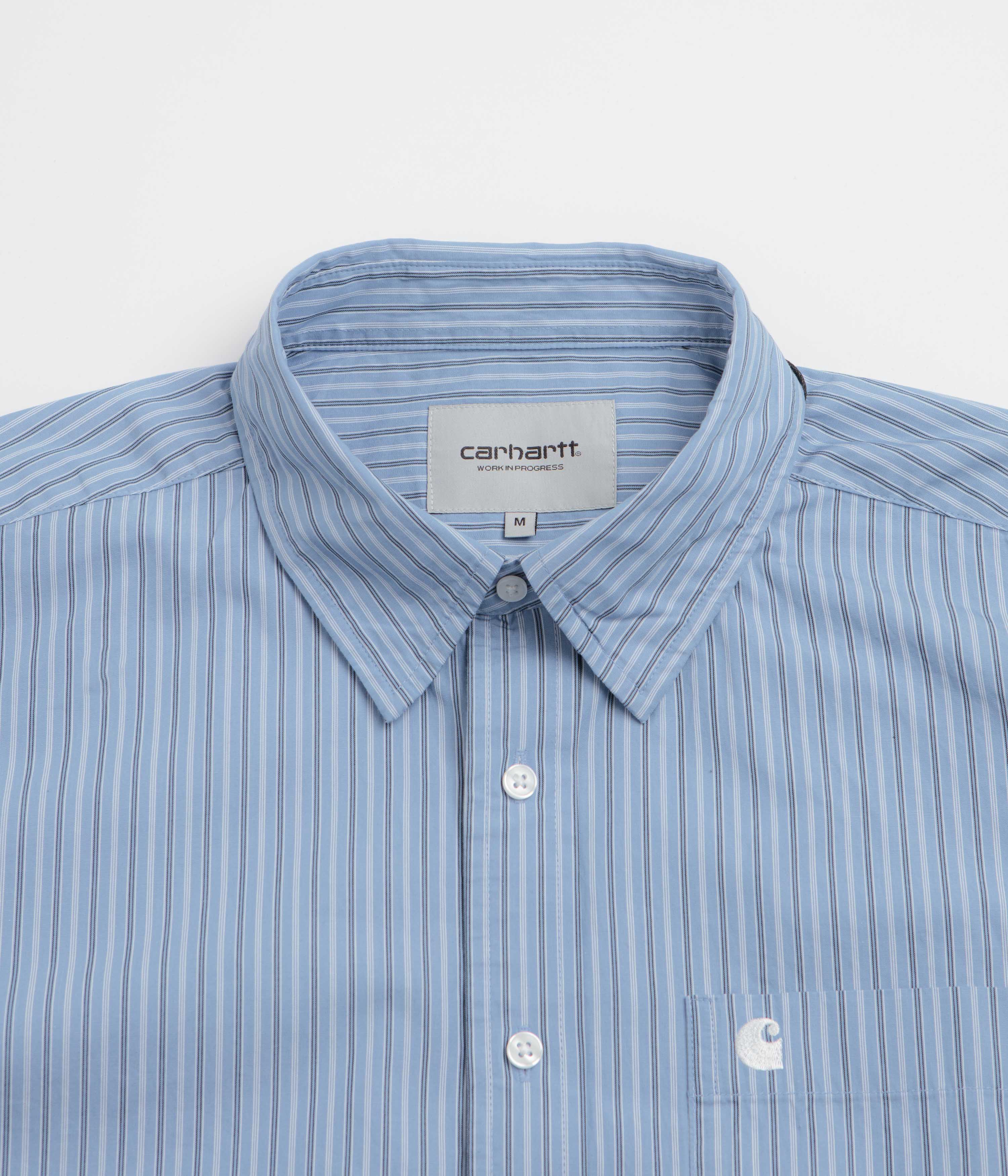 Carhartt Keene Short Sleeve Shirt - Keene Stripe / Curacao - Image 2