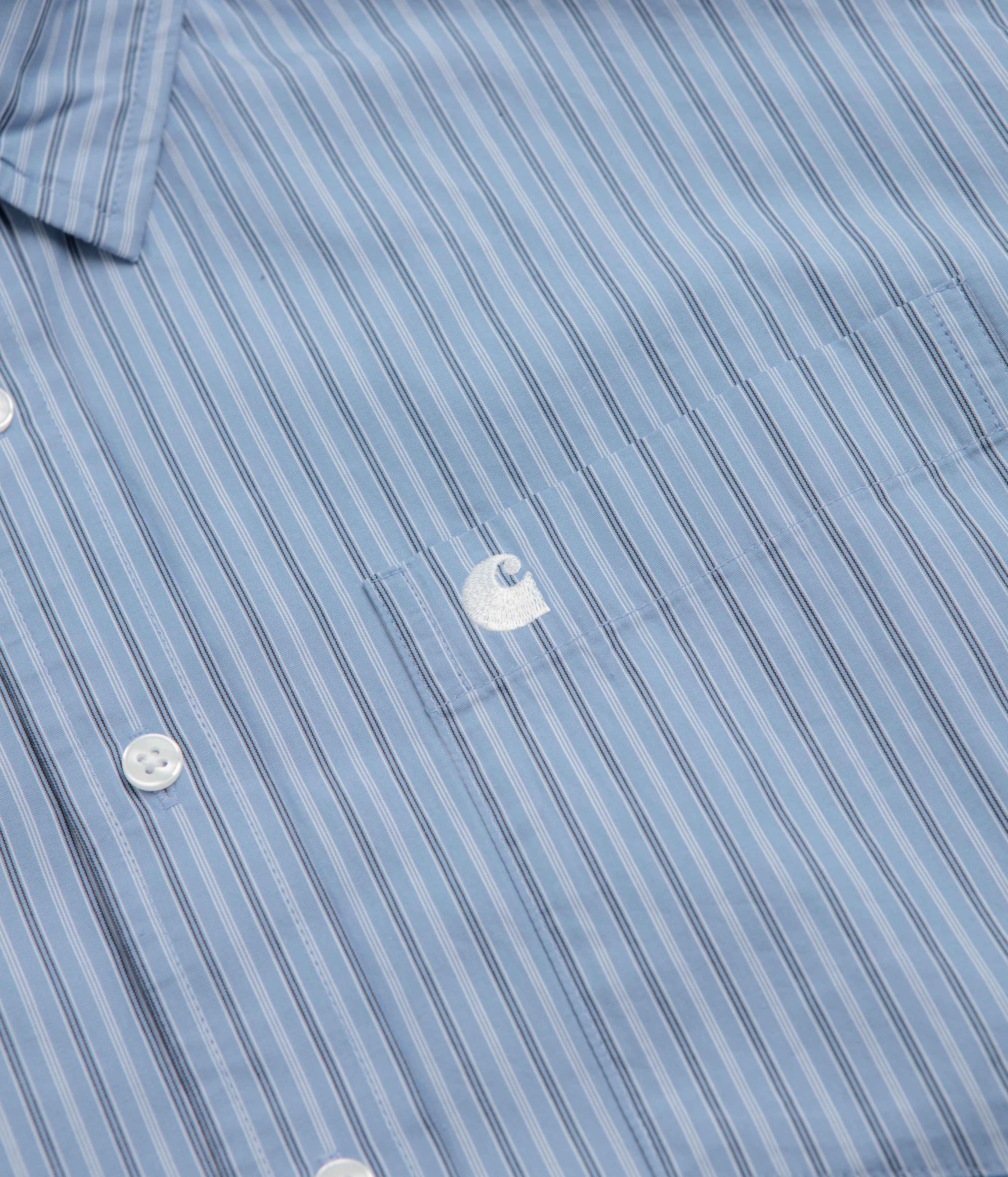 Carhartt Keene Short Sleeve Shirt - Keene Stripe / Curacao - Image 4