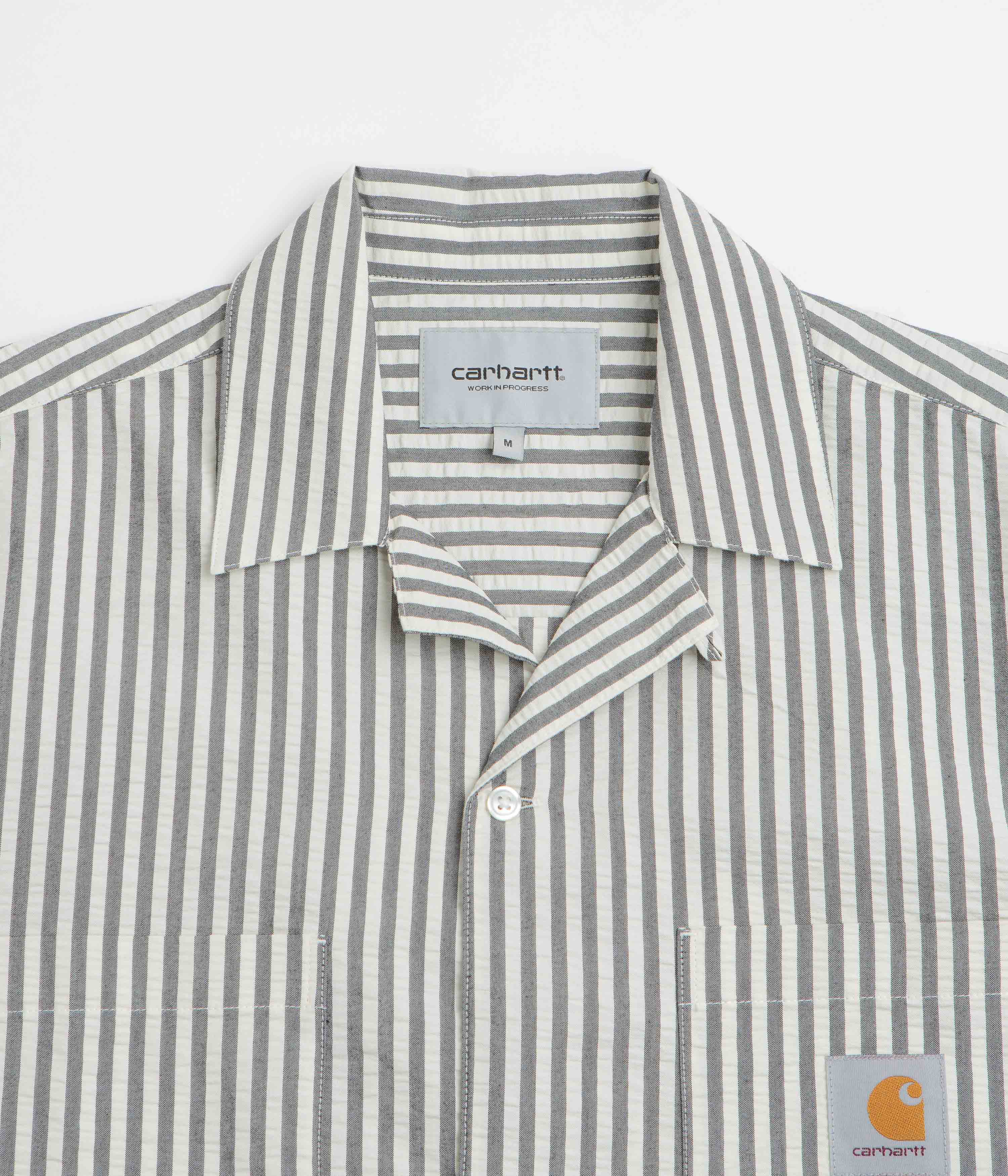 Carhartt Leavel Short Sleeve Shirt - Leavel Stripe / Black / Wax - Image 2