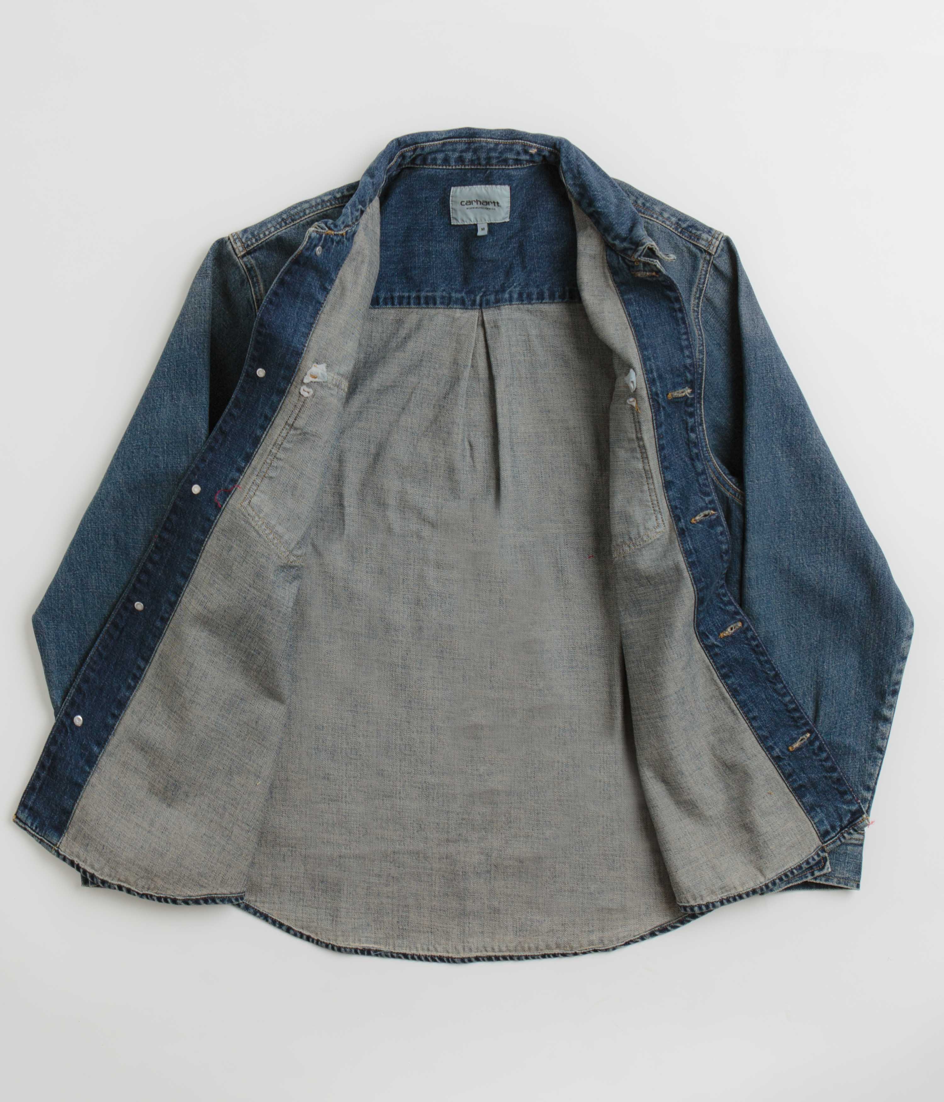 Carhartt Lincoln Shirt Jacket - Blue Worn Used Wash - Image 2