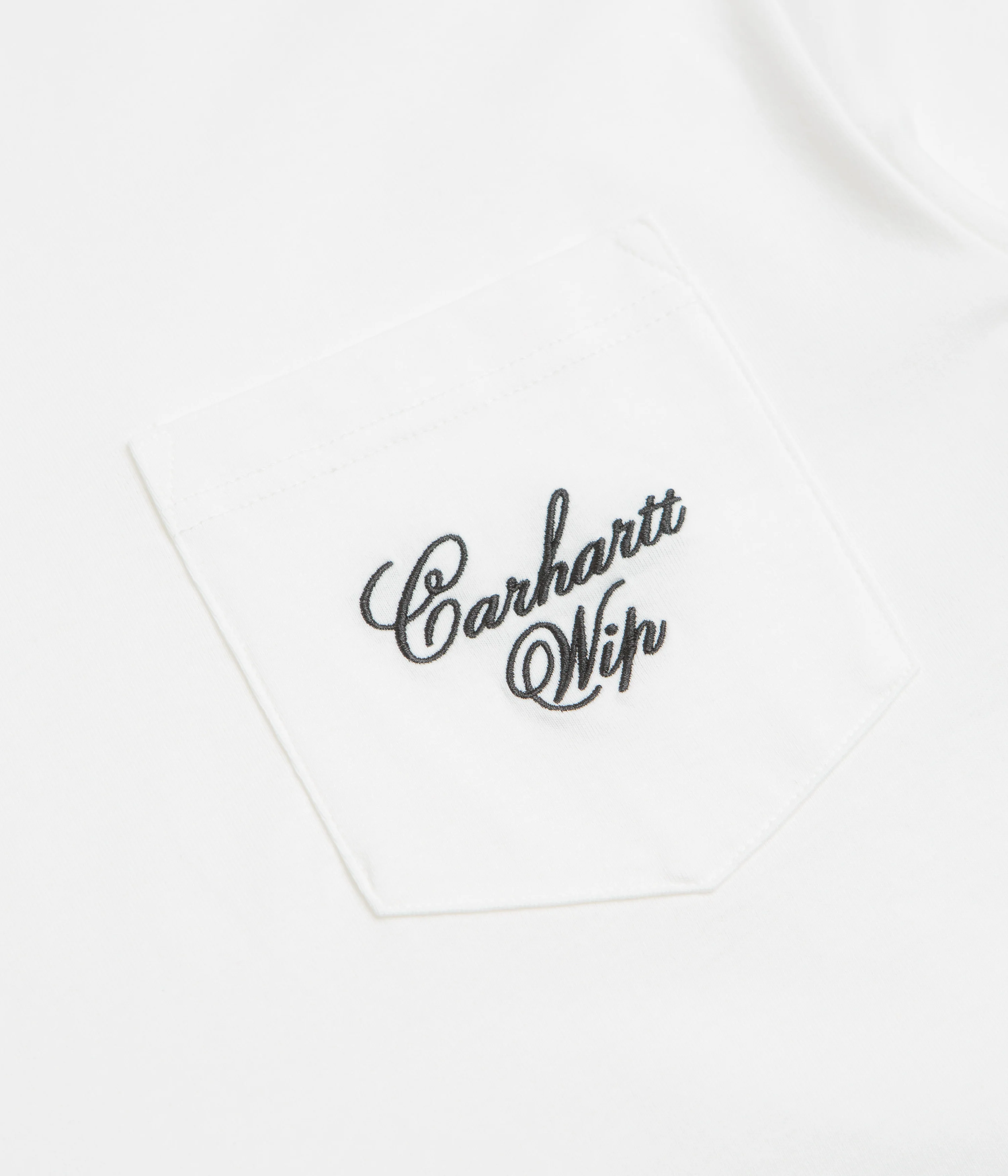 Carhartt Longhand Pocket T-Shirt - White / Black - Image 3