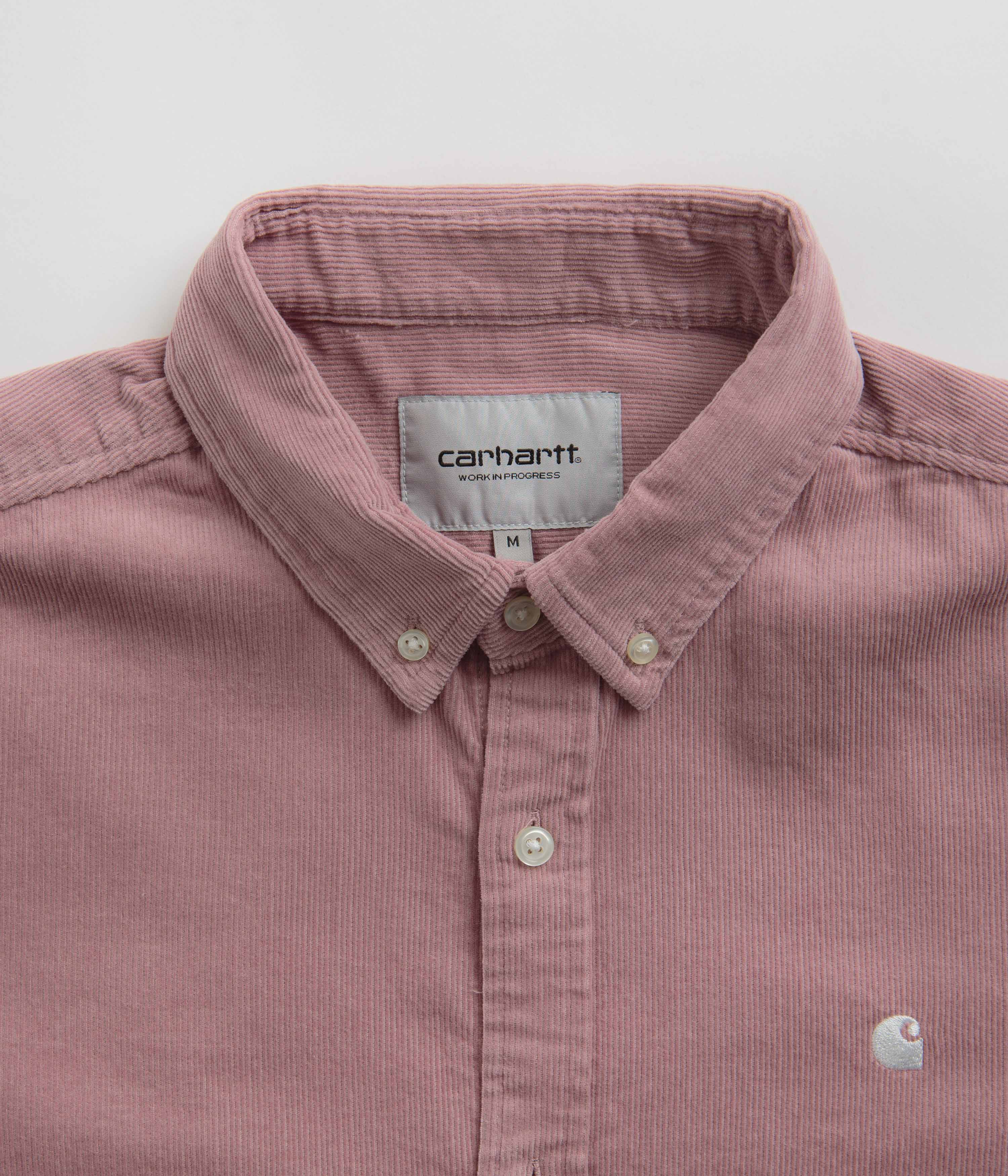 Carhartt Madison Fine Cord Shirt - Glassy Pink / Wax - Image 5