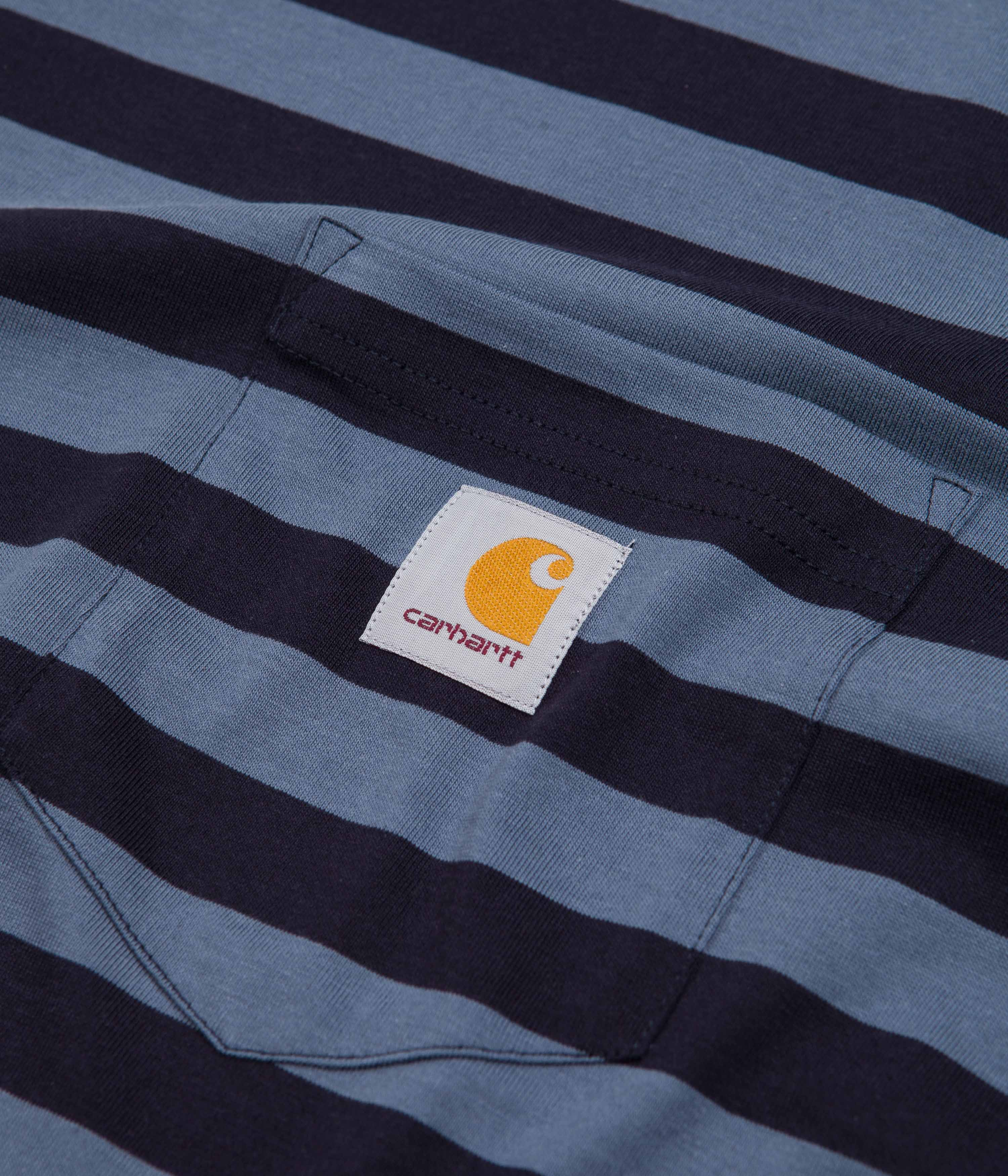 Carhartt Merrick Pocket Long Sleeve T-Shirt - Merrick Stripe / Dark Navy / Storm Blue - Image 3