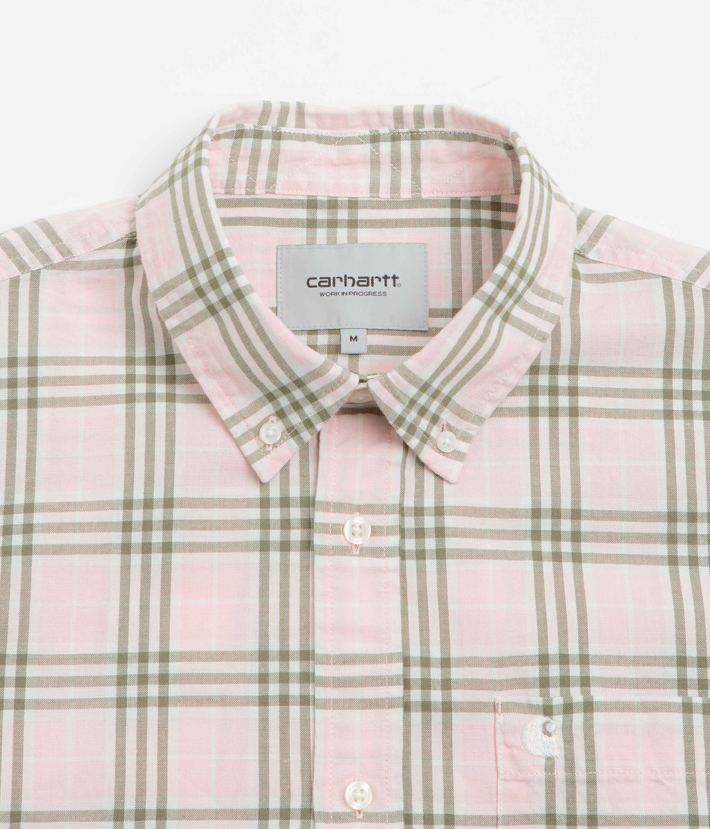 Carhartt Niven Short Sleeve Shirt - Niven Check / Air Pink / Wax - Image 2