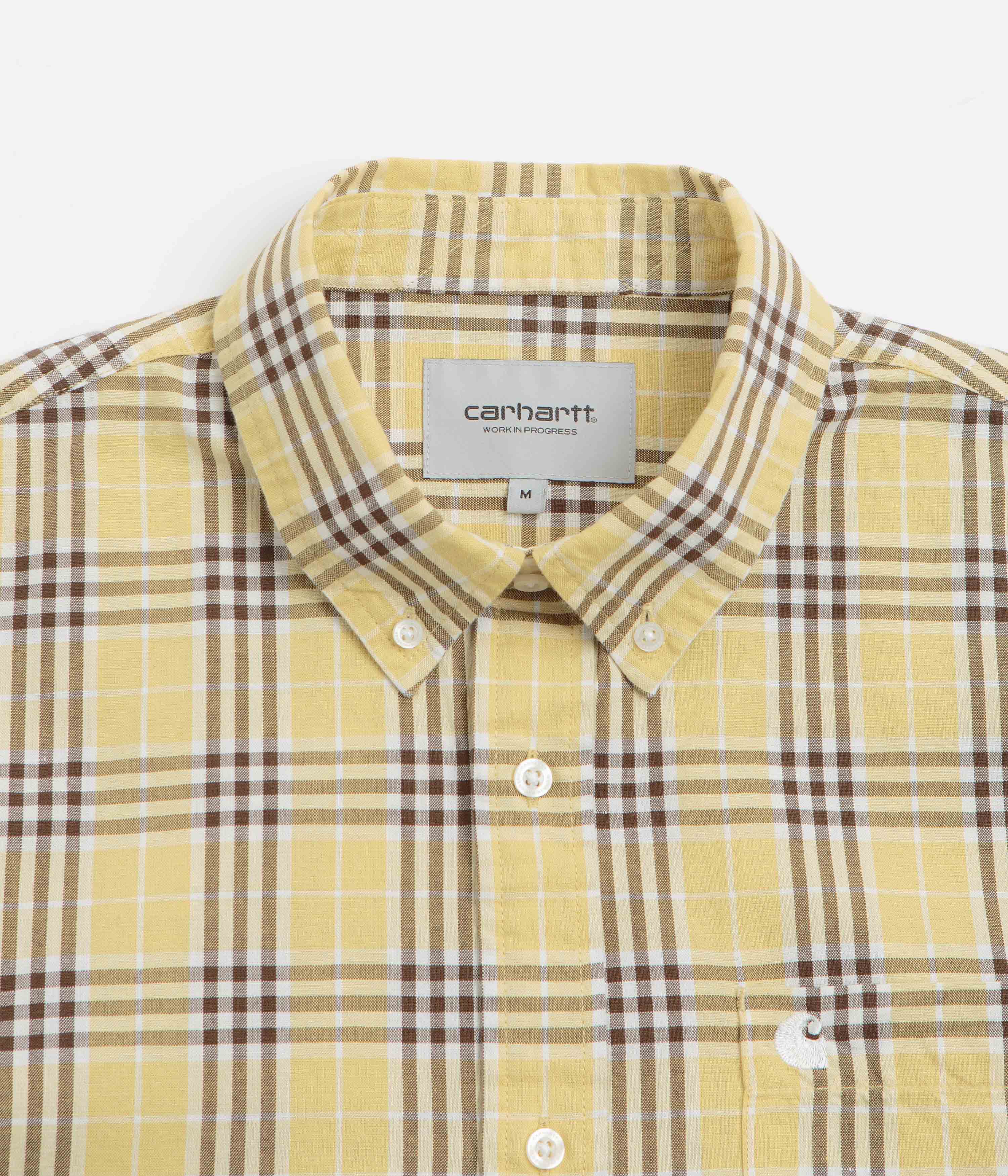 Carhartt Niven Short Sleeve Shirt - Niven Check / Straw / Wax - Image 2
