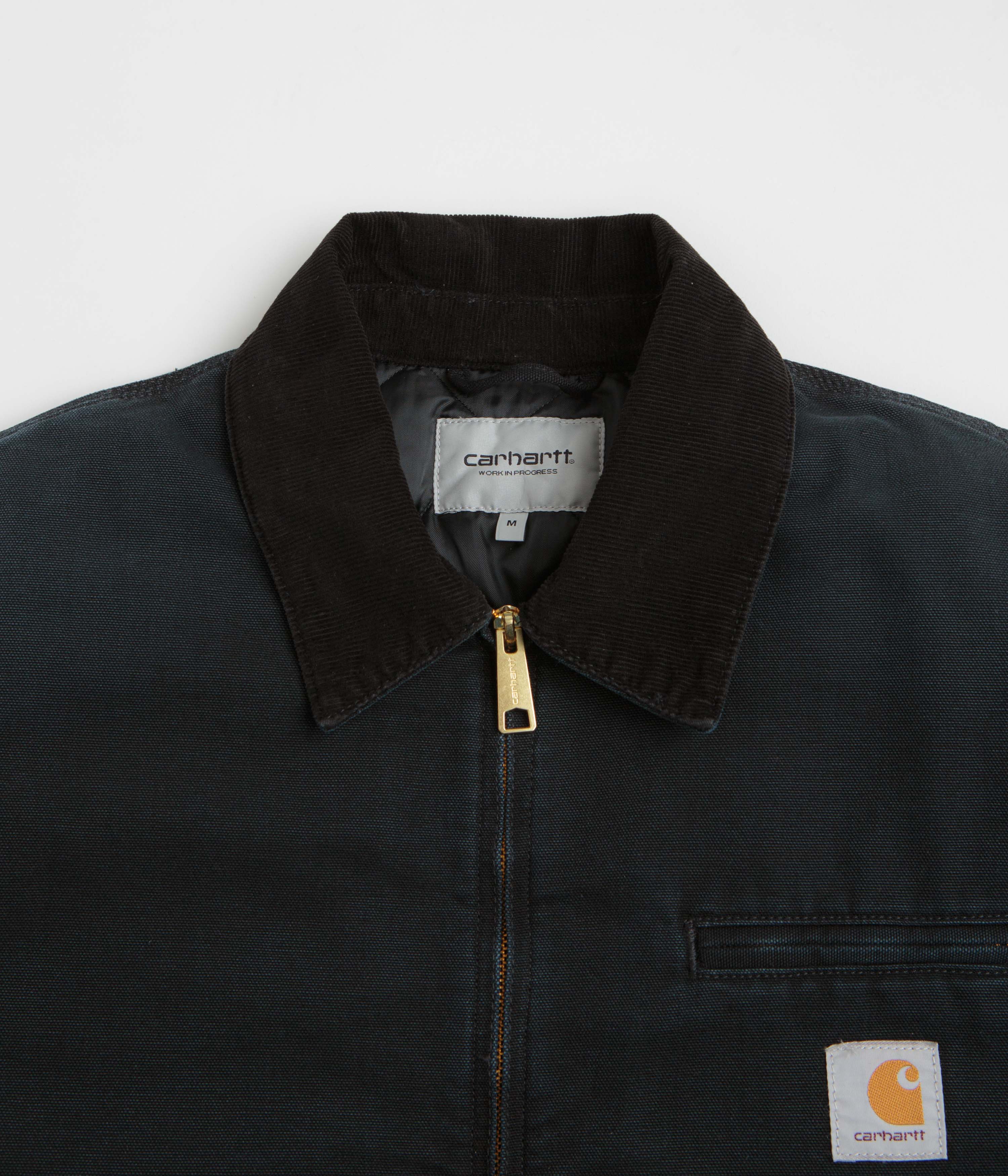 Carhartt OG Detroit Jacket - Black / Black Stone Canvas - Image 4