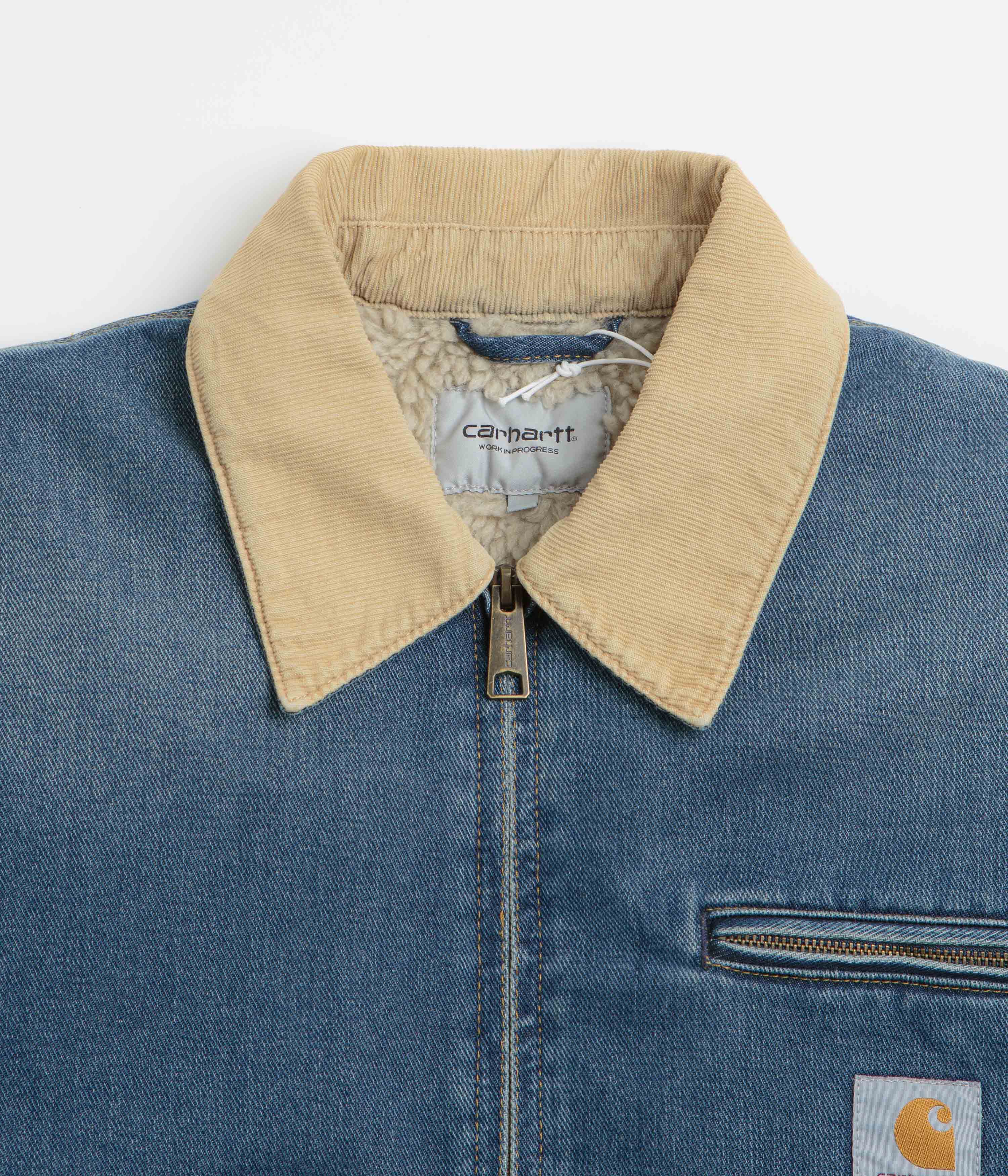 Carhartt OG Detroit Jacket - Blue / Dusty Hamilton Brown Dark Wash - Image 4