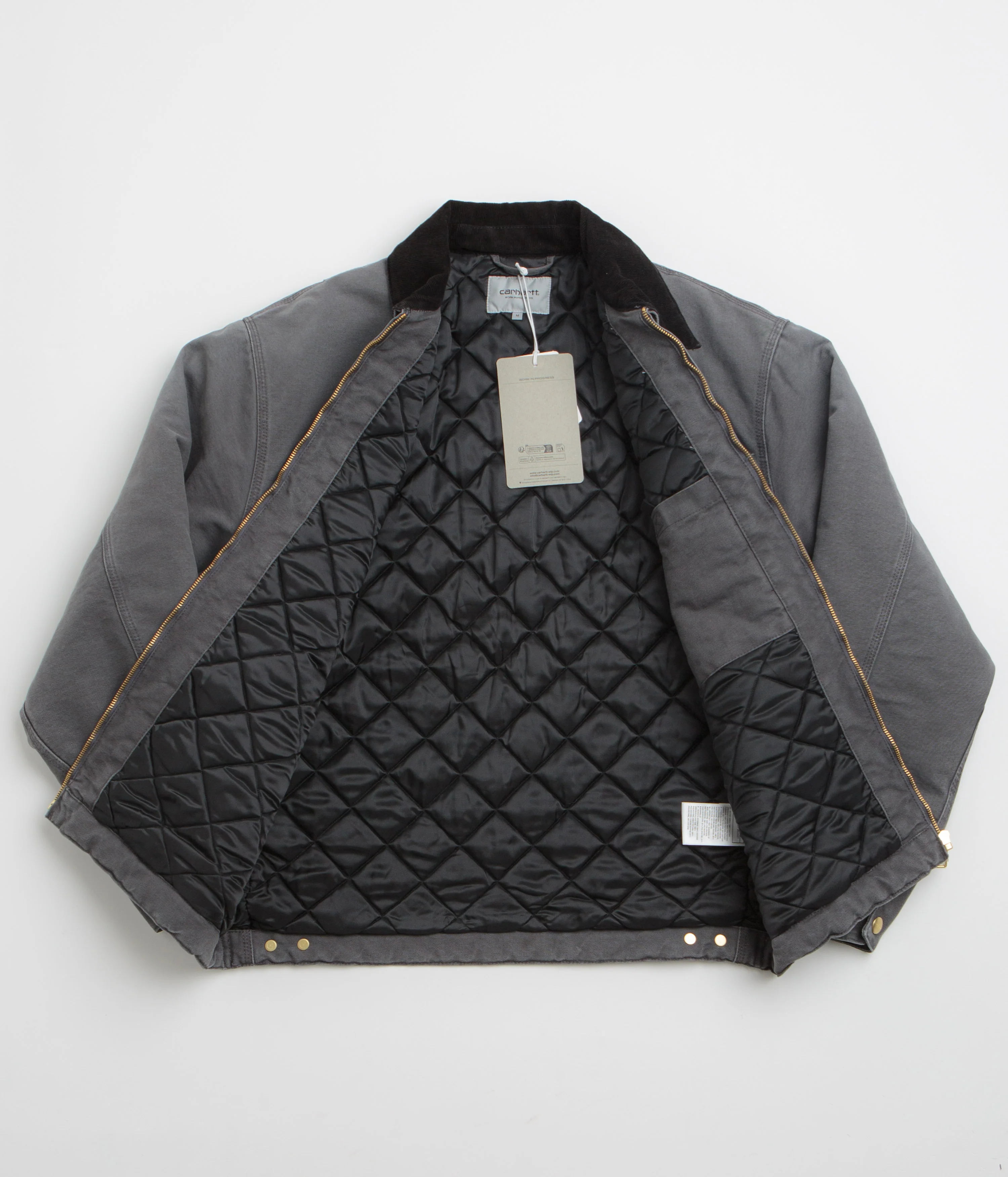 Carhartt OG Detroit Jacket - Graphite / Black Stone Canvas - Image 2