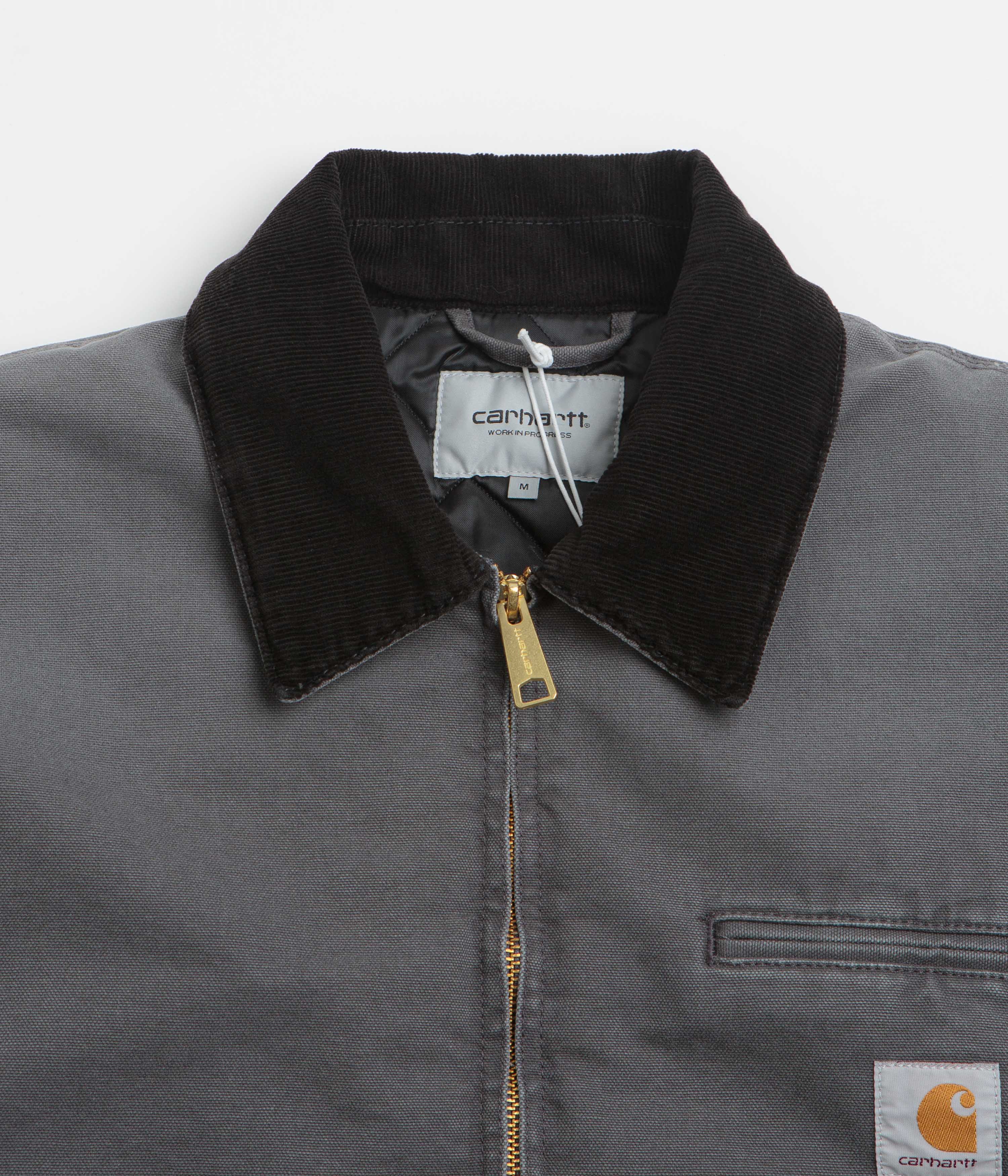 Carhartt OG Detroit Jacket - Graphite / Black Stone Canvas - Image 4