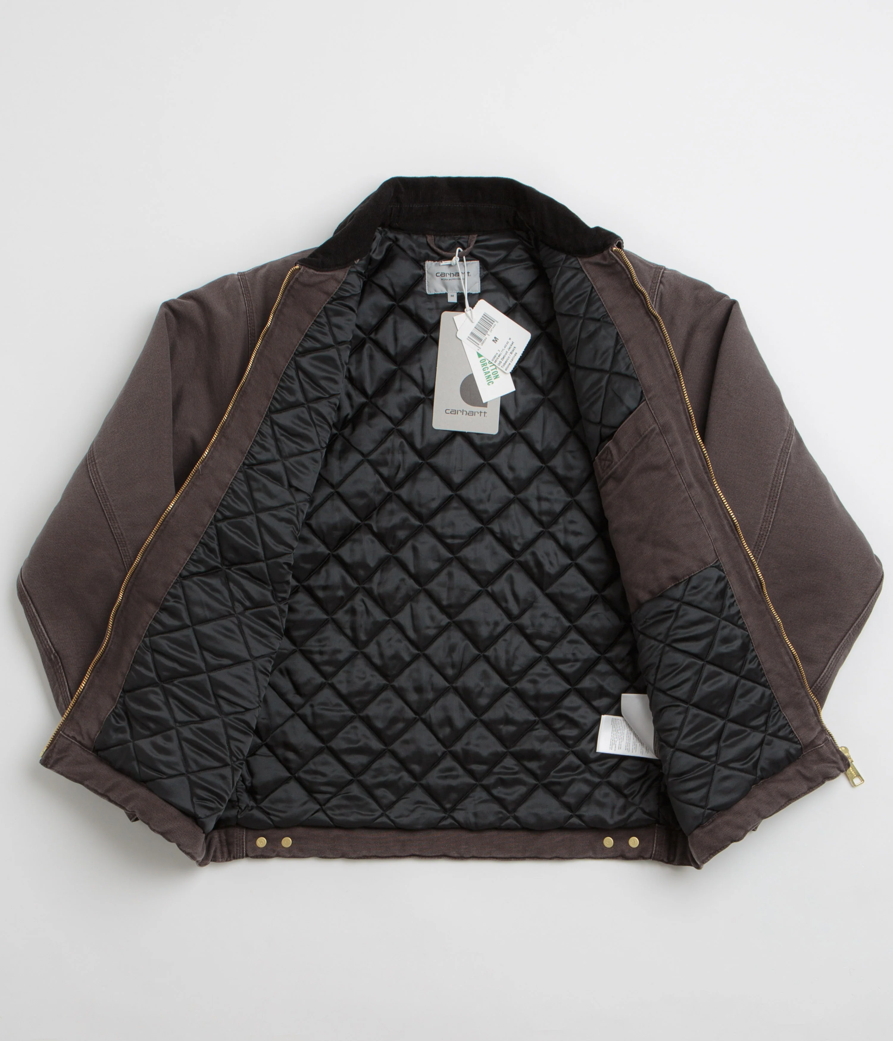 Carhartt OG Detroit Jacket - Tobacco / Black Stone Canvas - Image 2