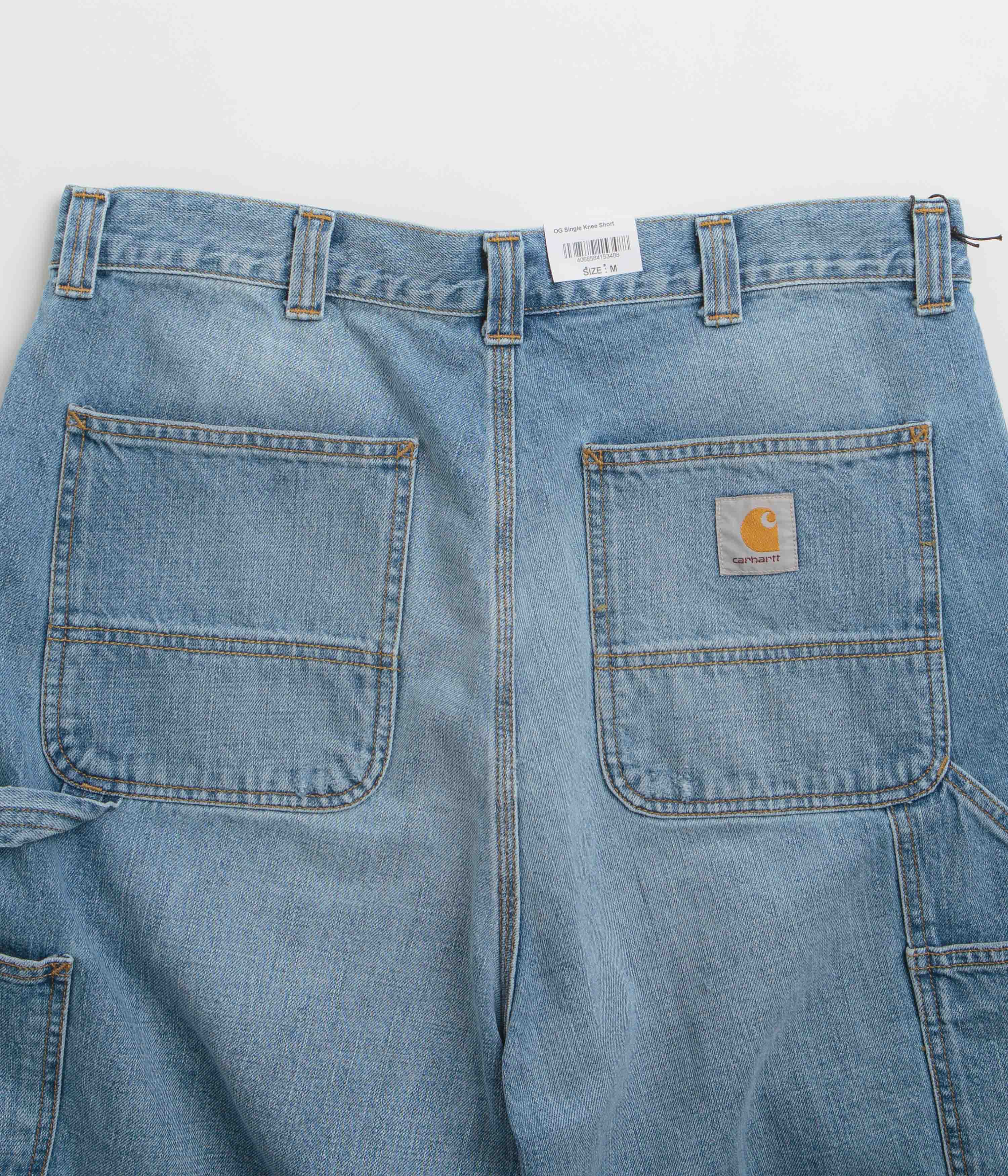Carhartt OG Single Knee Shorts - Blue Burst Washed - Image 6
