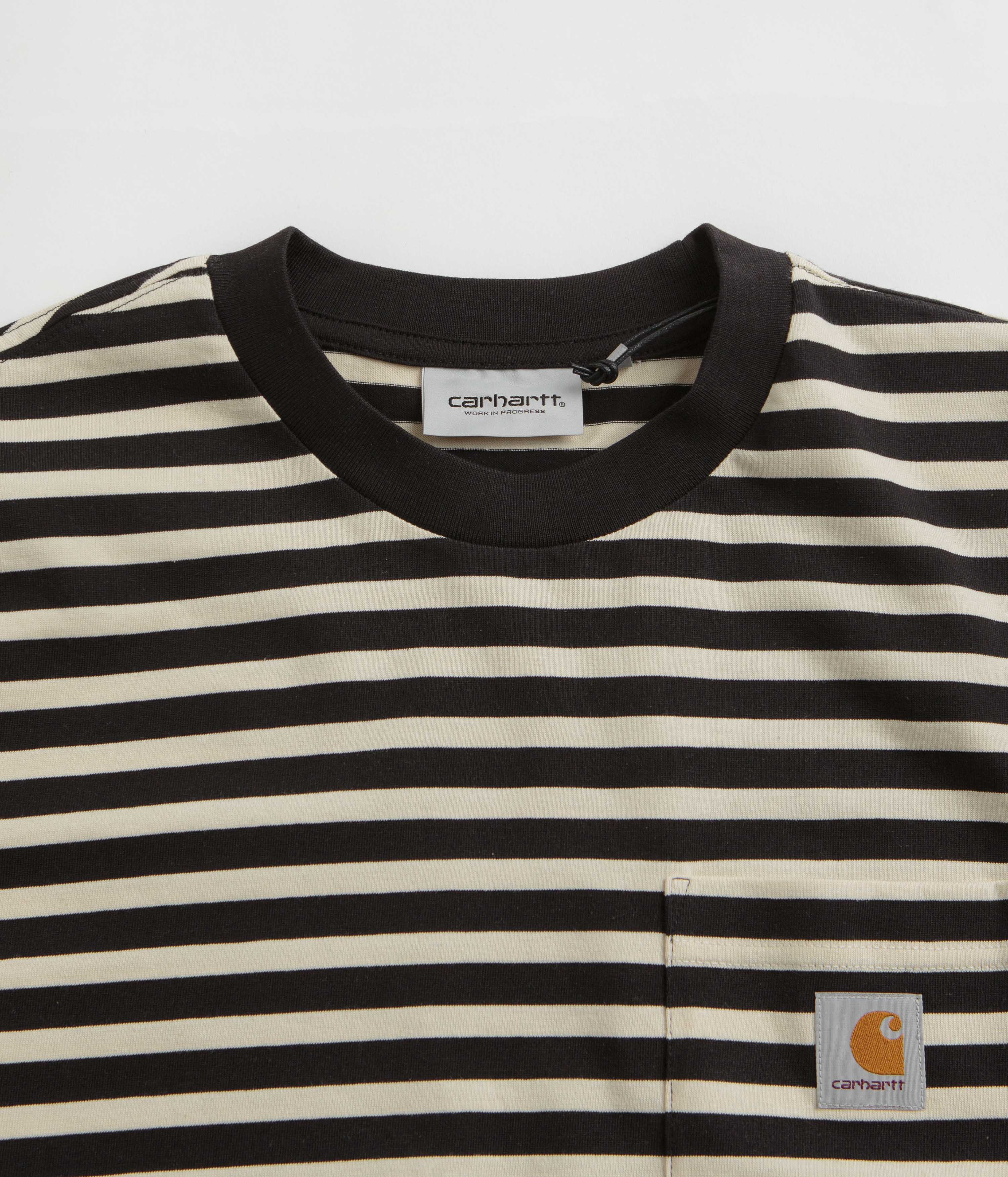 Carhartt Seidler Pocket T-Shirt - Seidler Stripe / Salt / Black - Image 2
