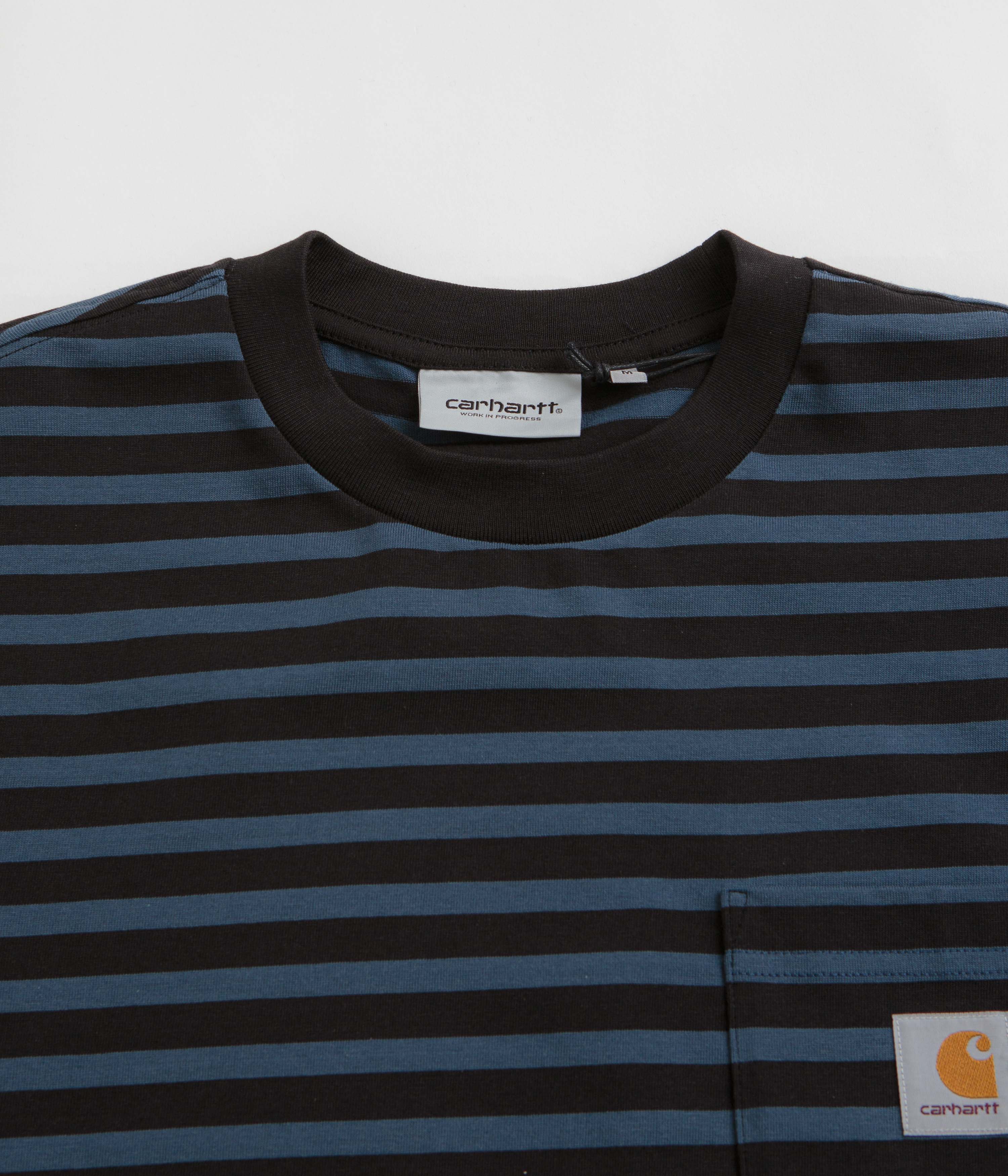 Carhartt Seidler Pocket T-Shirt - Seidler Stripe / Squid / Black - Image 2