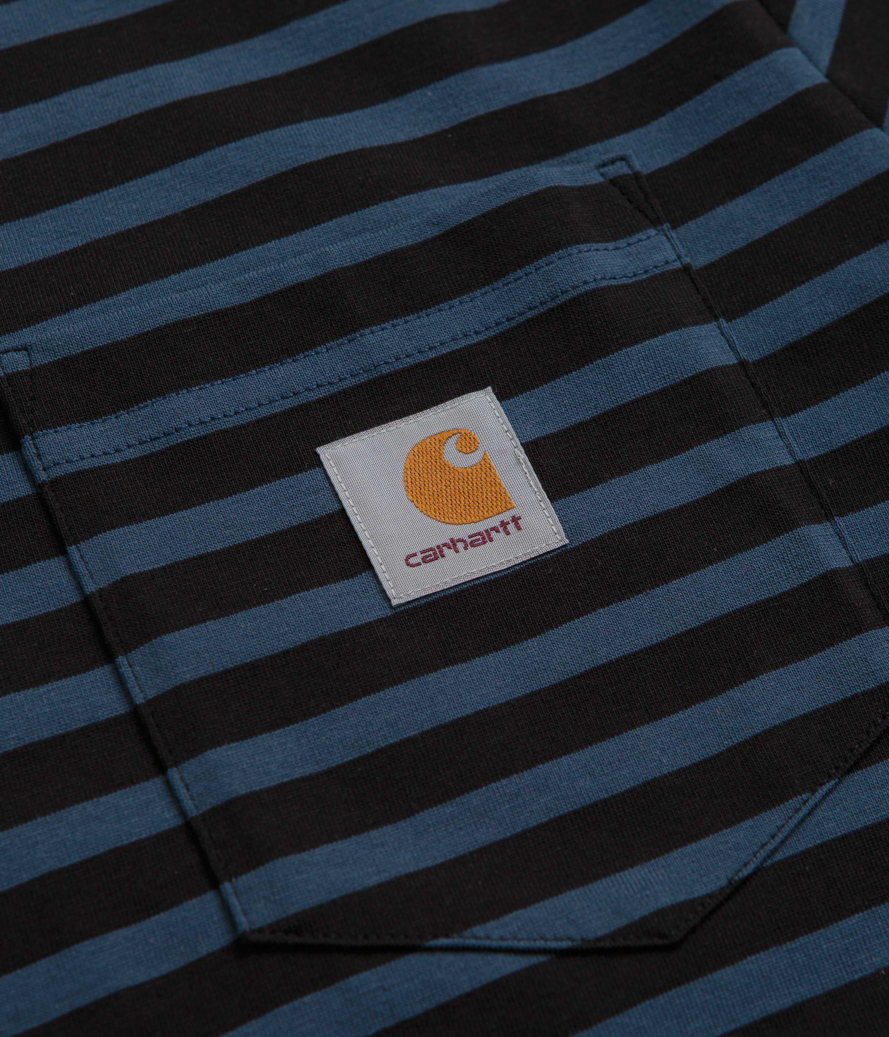 Carhartt Seidler Pocket T-Shirt - Seidler Stripe / Squid / Black - Image 3