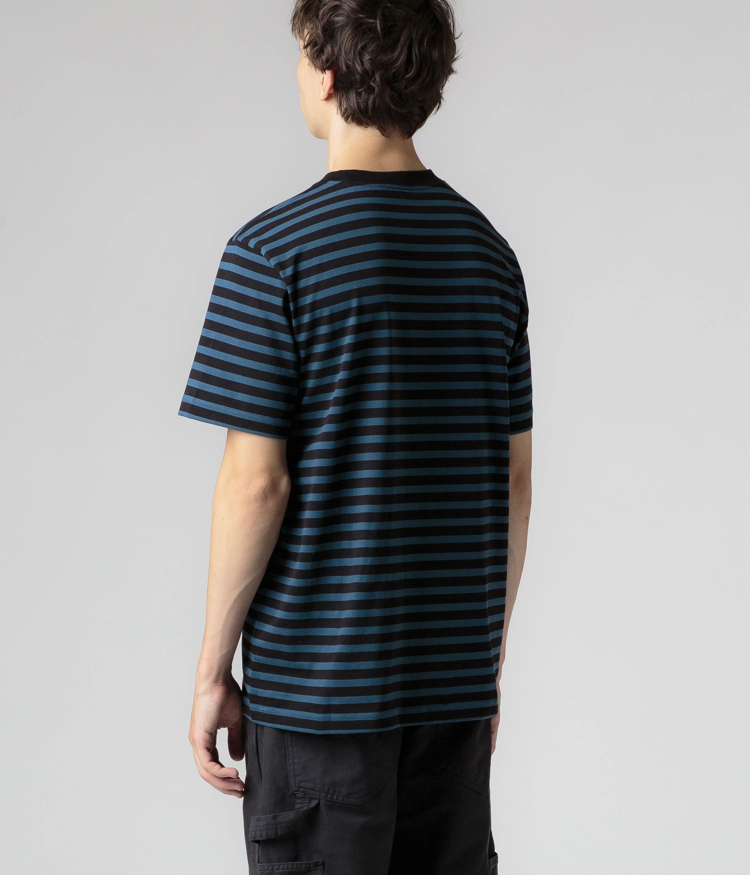 Carhartt Seidler Pocket T-Shirt - Seidler Stripe / Squid / Black - Image 6