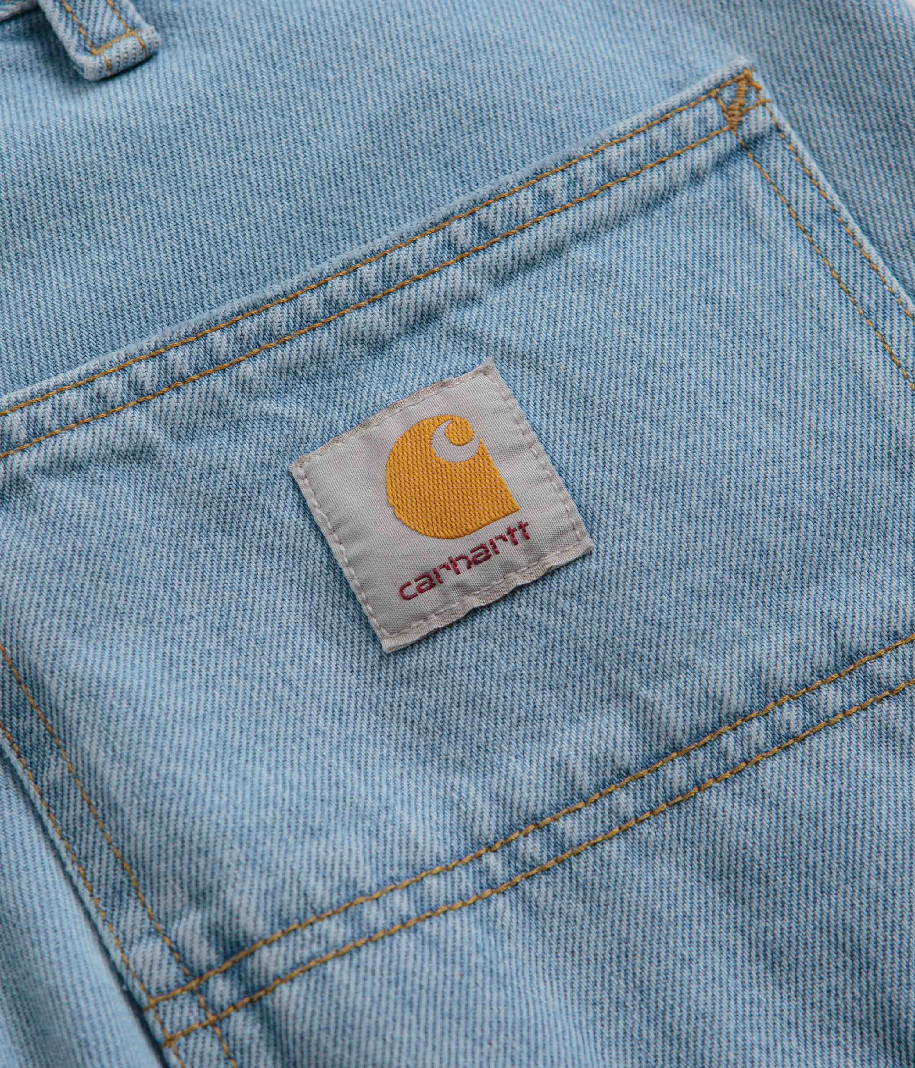 Carhartt Single Knee Shorts - Heavy Stone Bleached Blue - Image 7