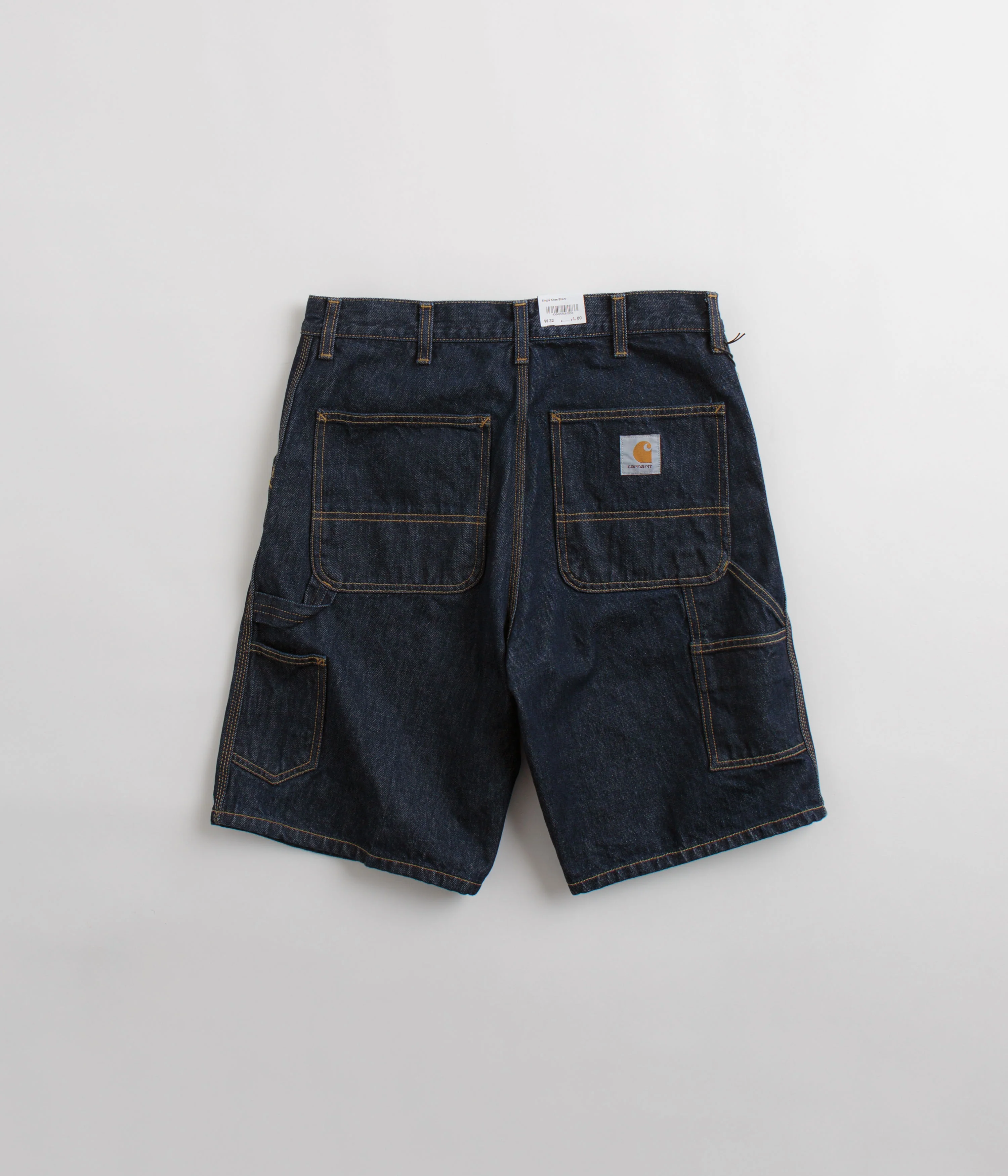 Carhartt Single Knee Shorts - Rinsed Blue - Image 3