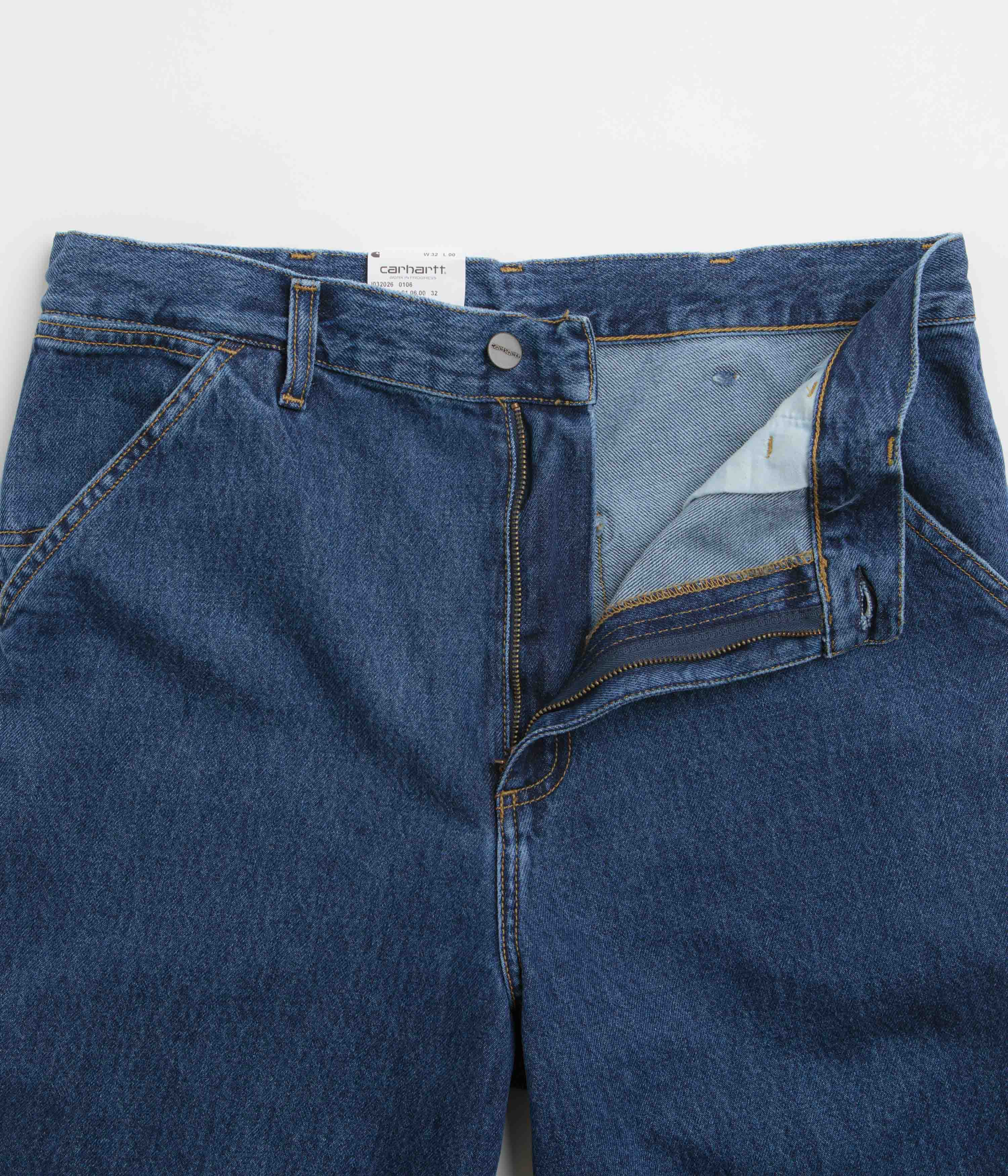 Carhartt Single Knee Shorts - Stone Washed Blue - Image 5