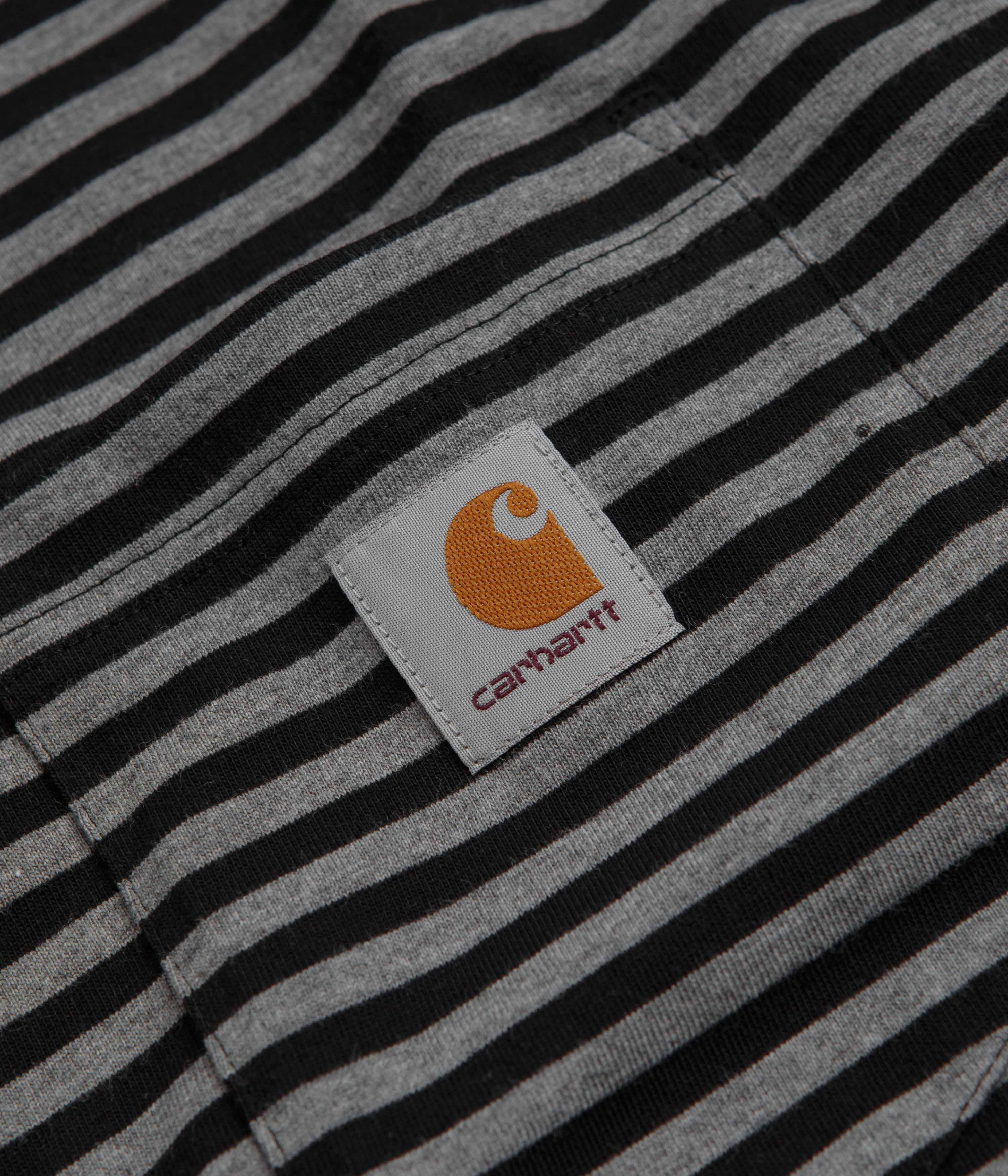 Carhartt Verner Pocket Long Sleeve T-Shirt - Verner Stripe / Black / Dark Grey Heather - Image 3