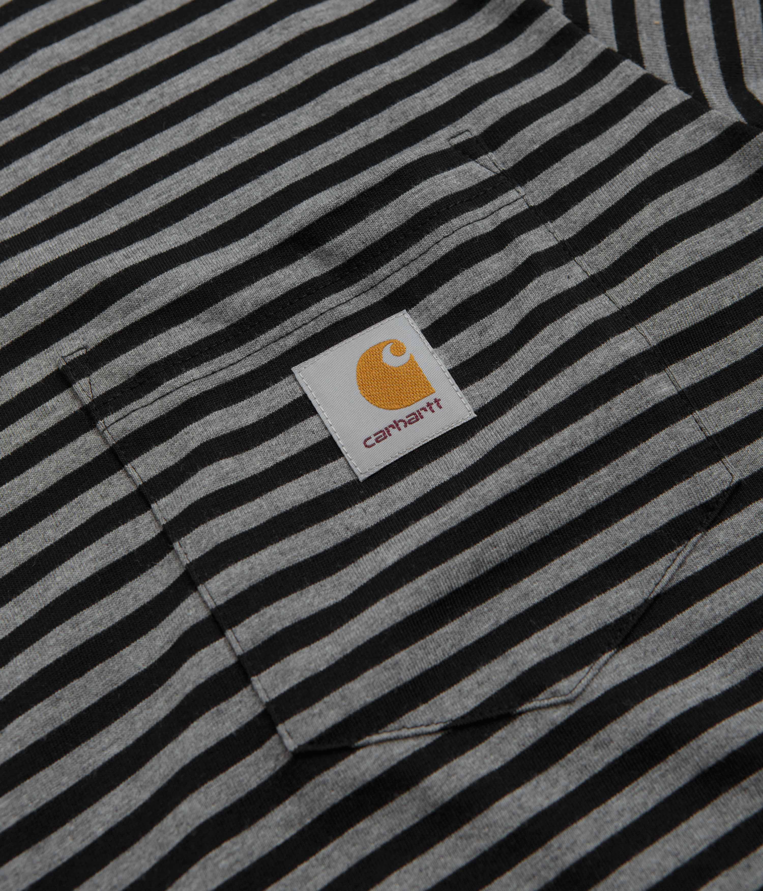Carhartt Verner Pocket T-Shirt - Verner Stripe / Black / Dark Grey Heather - Image 2