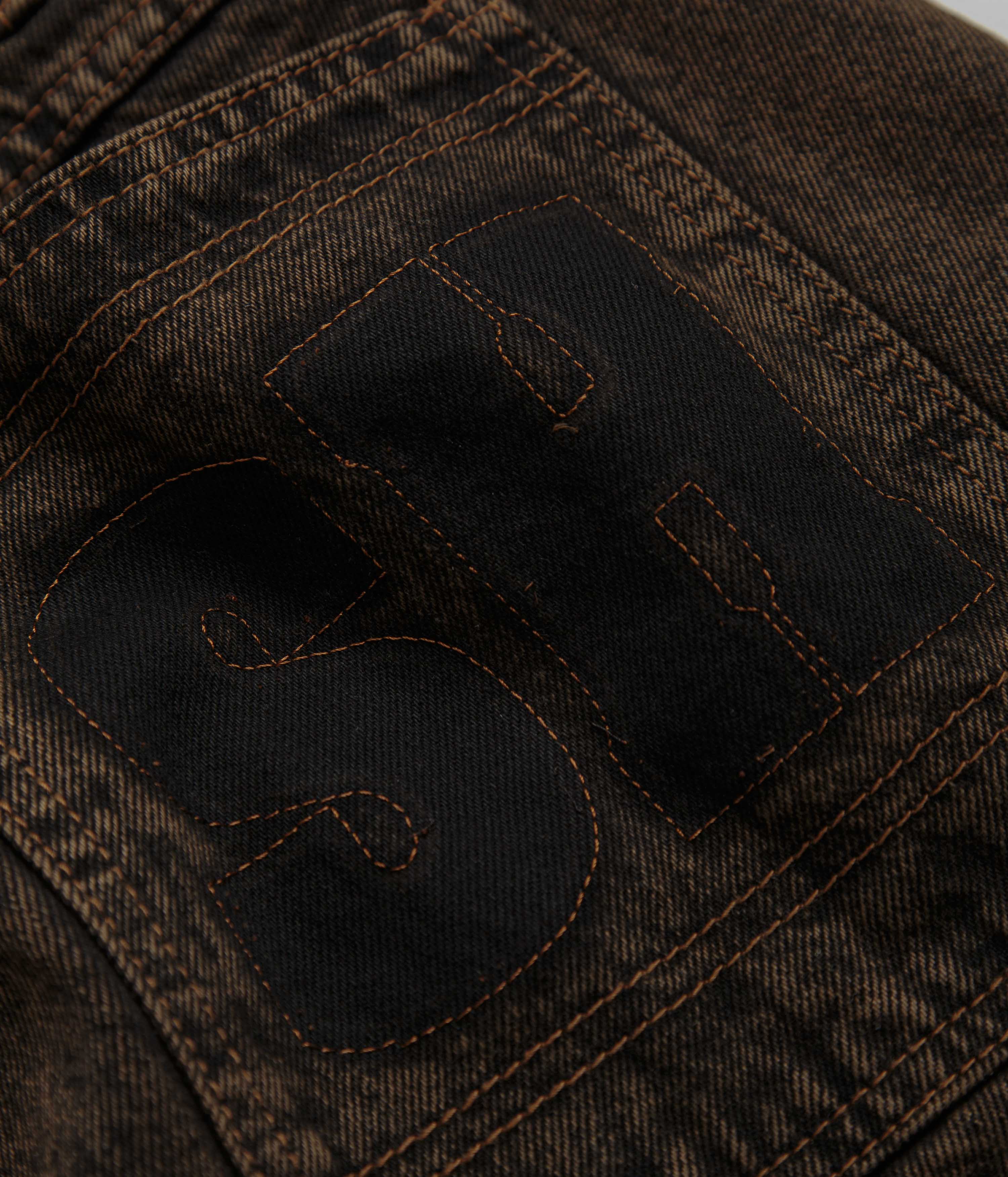 Cash Only Blockout Denim Jeans - Acid Brown Wash - Image 8