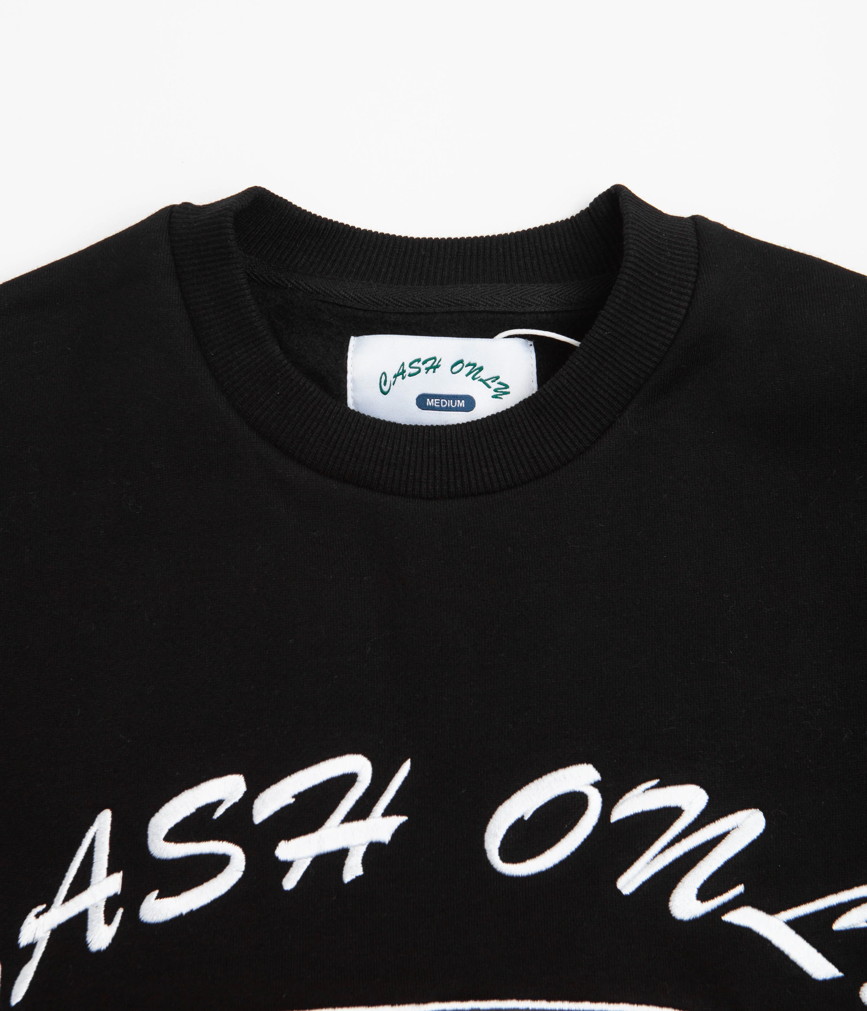 Cash Only Car Embroidered Crewneck Sweatshirt - Black - Image 2