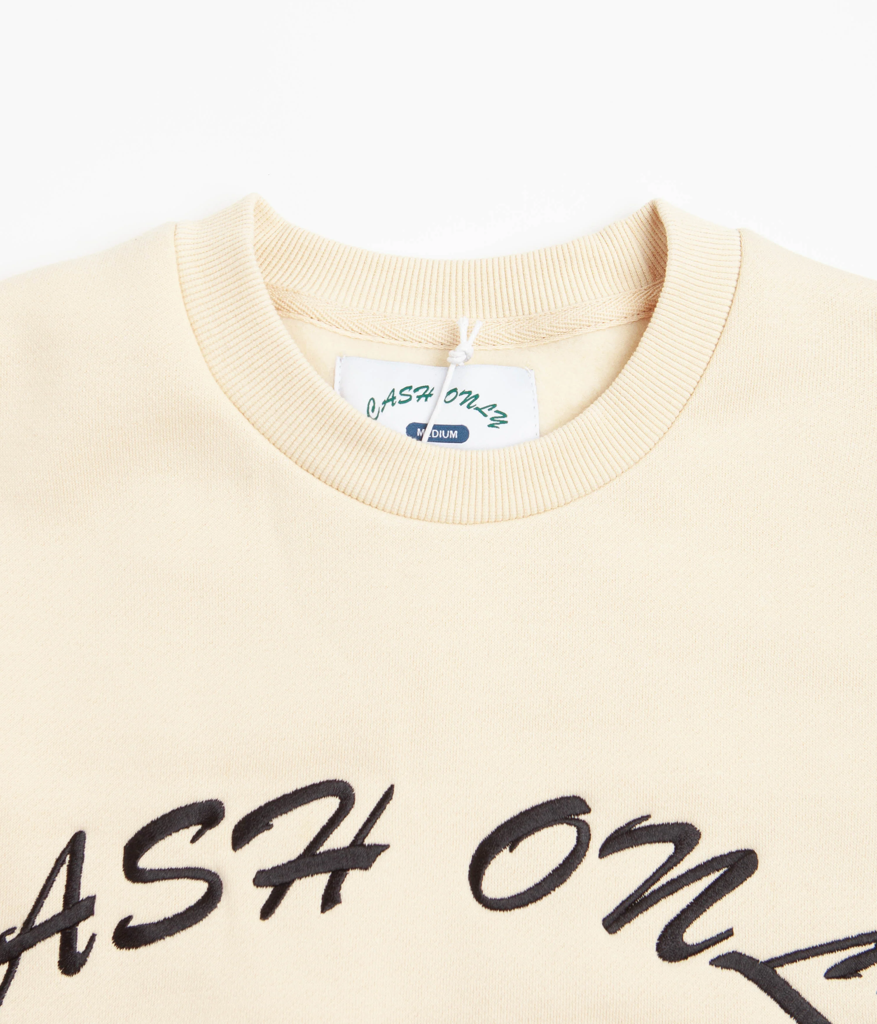 Cash Only Car Embroidered Crewneck Sweatshirt - Cream - Image 2