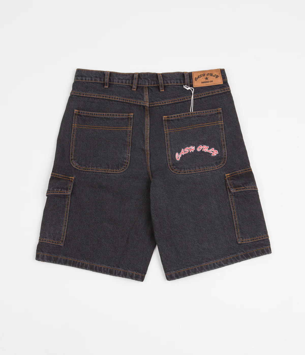 Cash Only Denim Cargo Shorts - Washed Black - Image 2