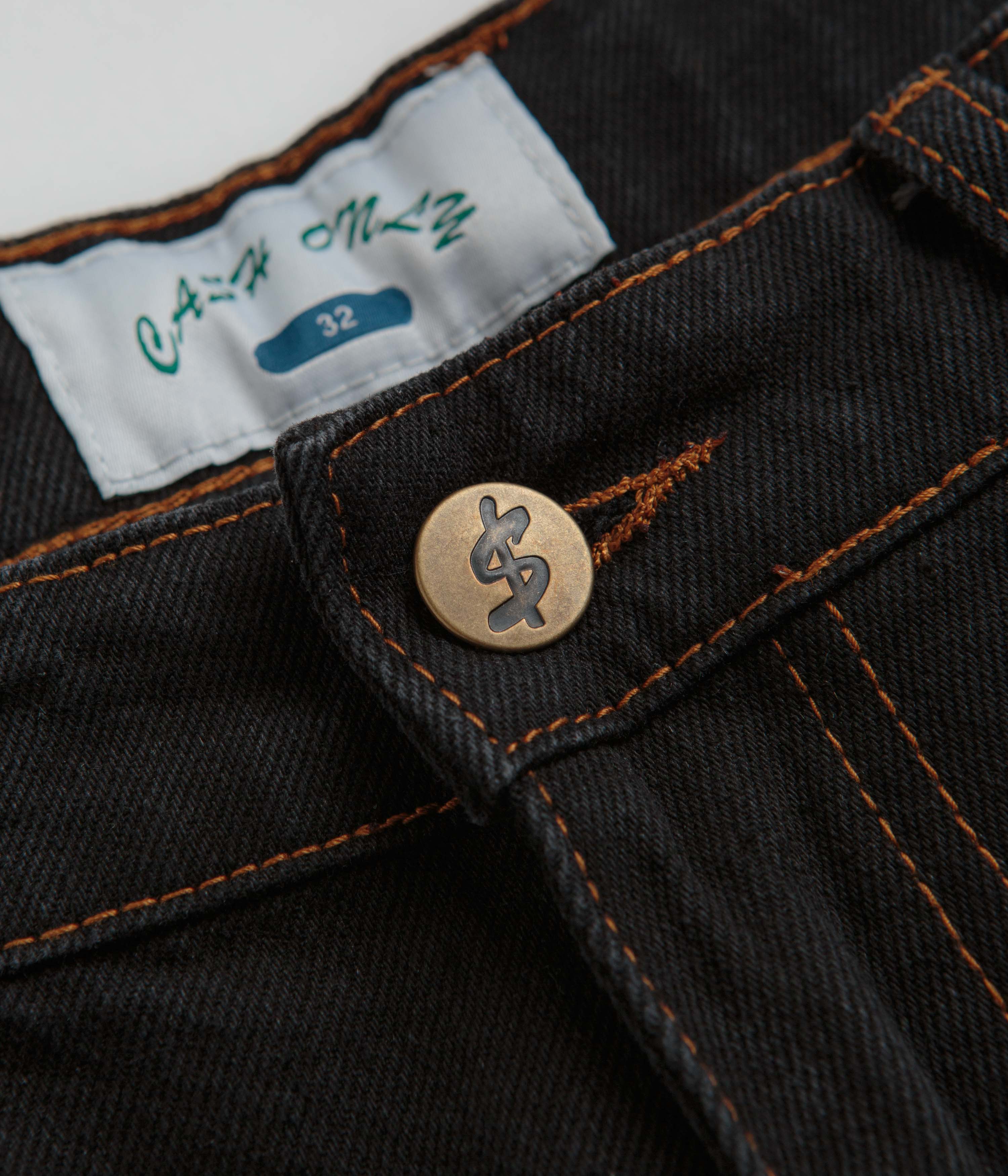 Cash Only Logo Baggy Jeans - Washed Black / Red - Image 6