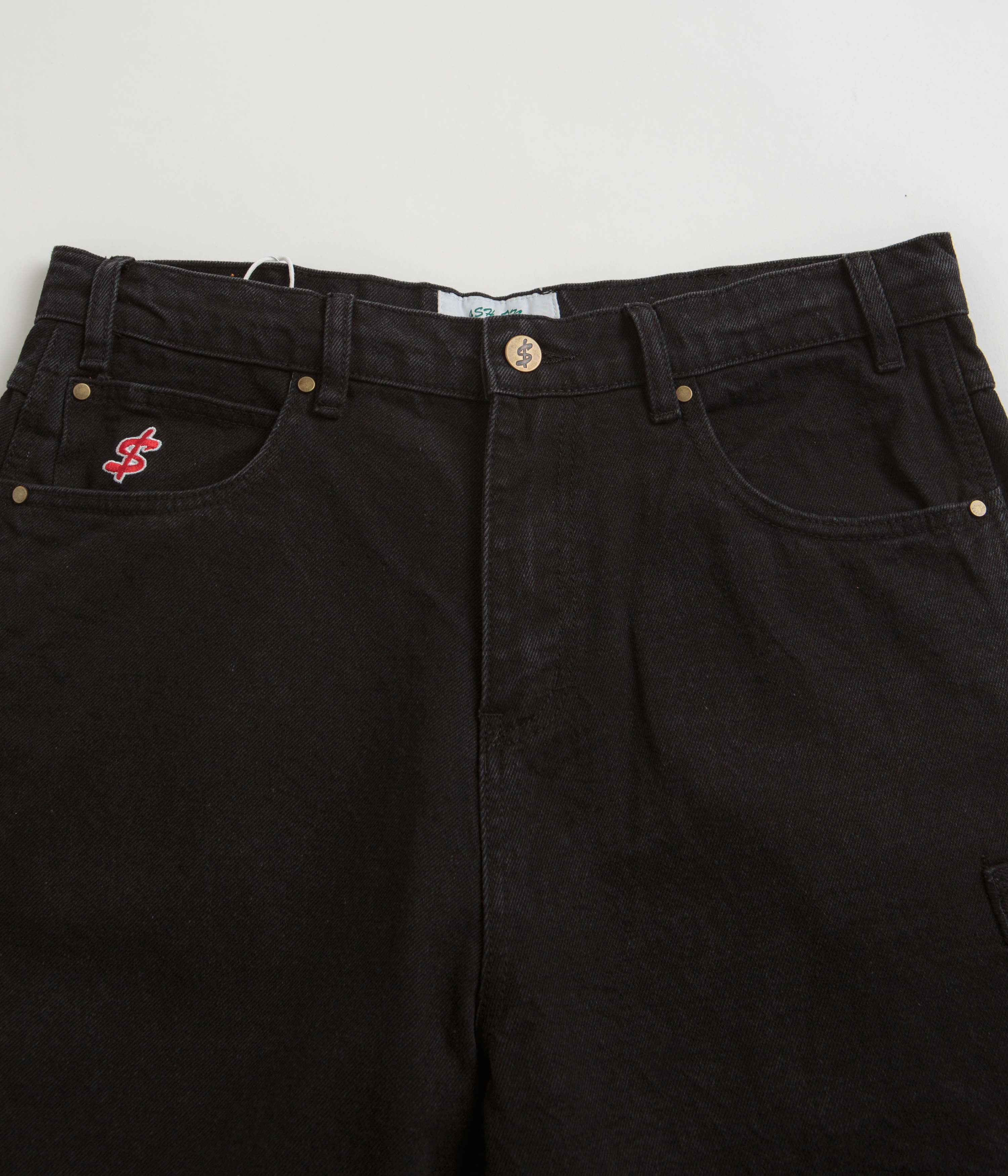Cash Only Records Denim Shorts - Black - Image 5
