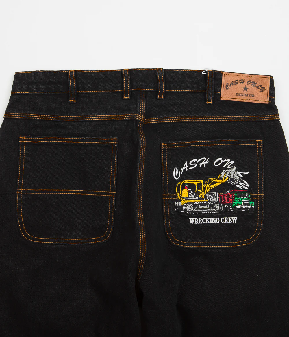 Cash Only Wrecking Baggy Jeans - Washed Black - Image 6