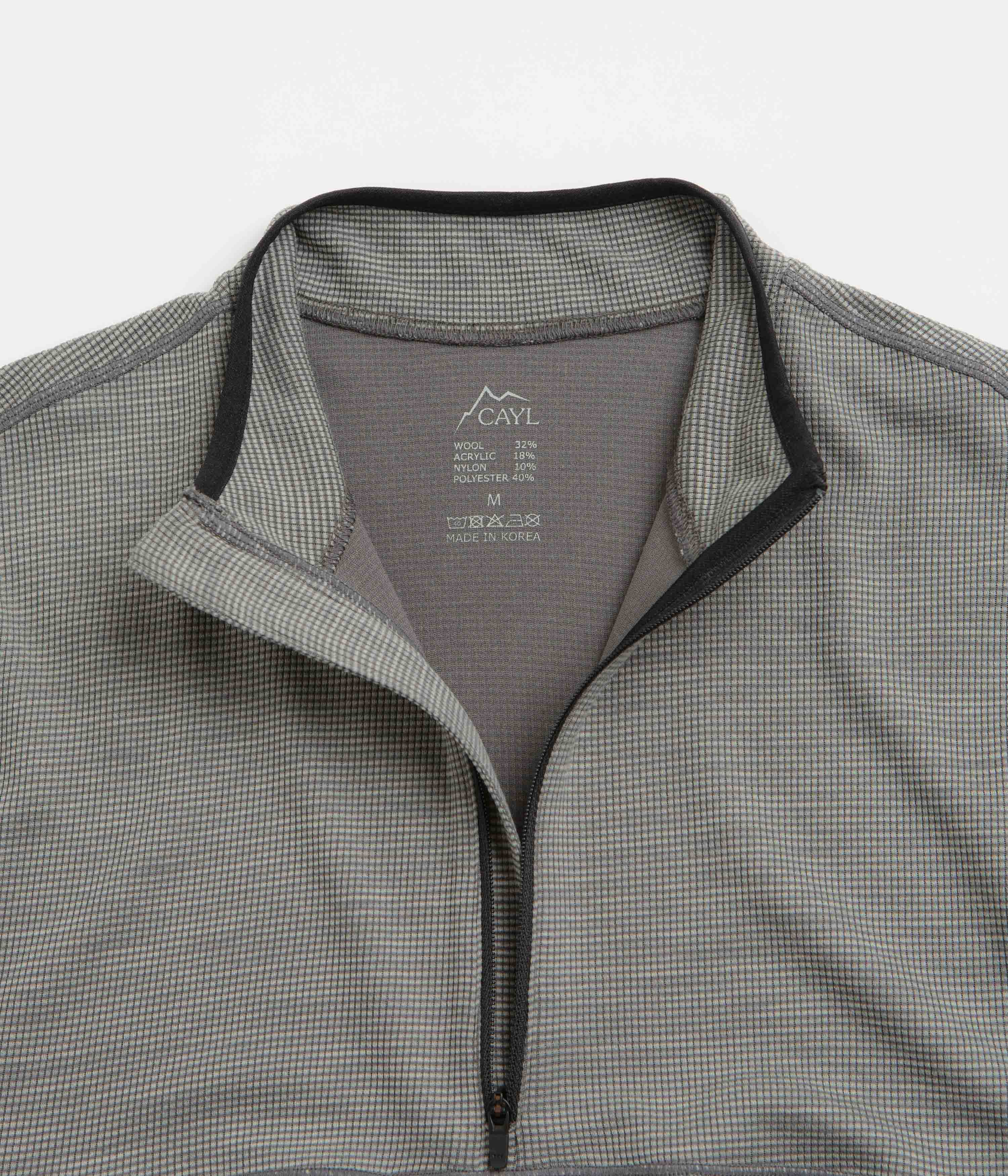 Cayl Live Wool Mix Half Zip Sweatshirt - Charcoal - Image 4