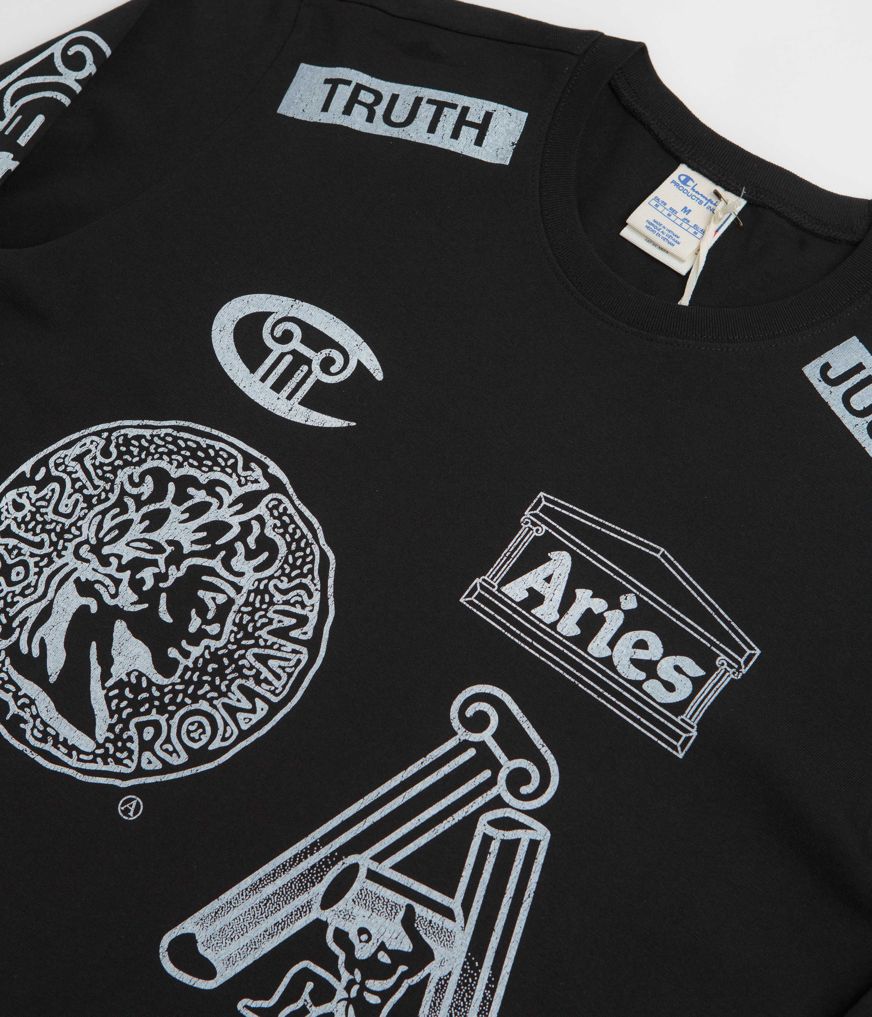 Champion x Aries Sponsor Long Sleeve T-Shirt - Black - Image 5