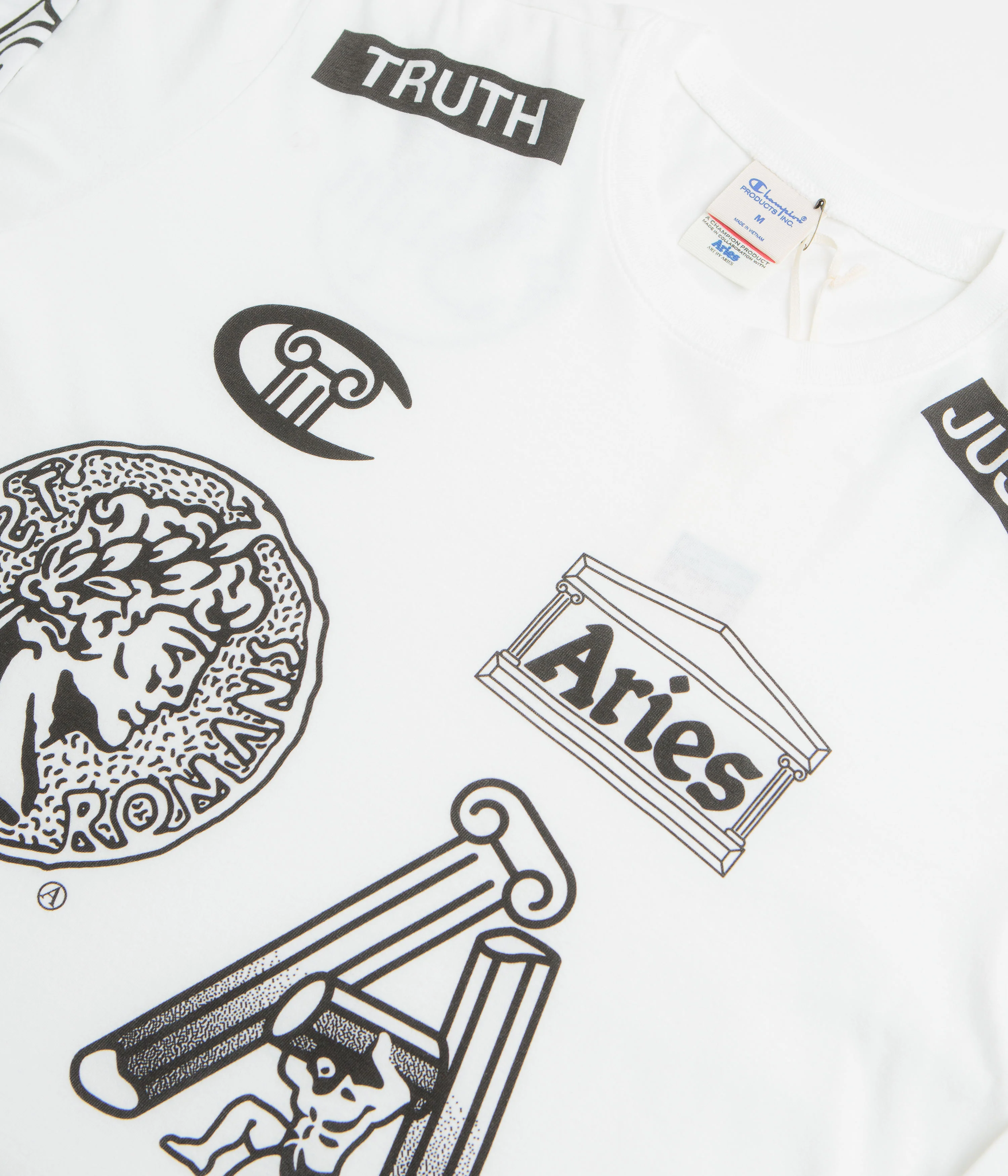 Champion x Aries Sponsor Long Sleeve T-Shirt - White - Image 5